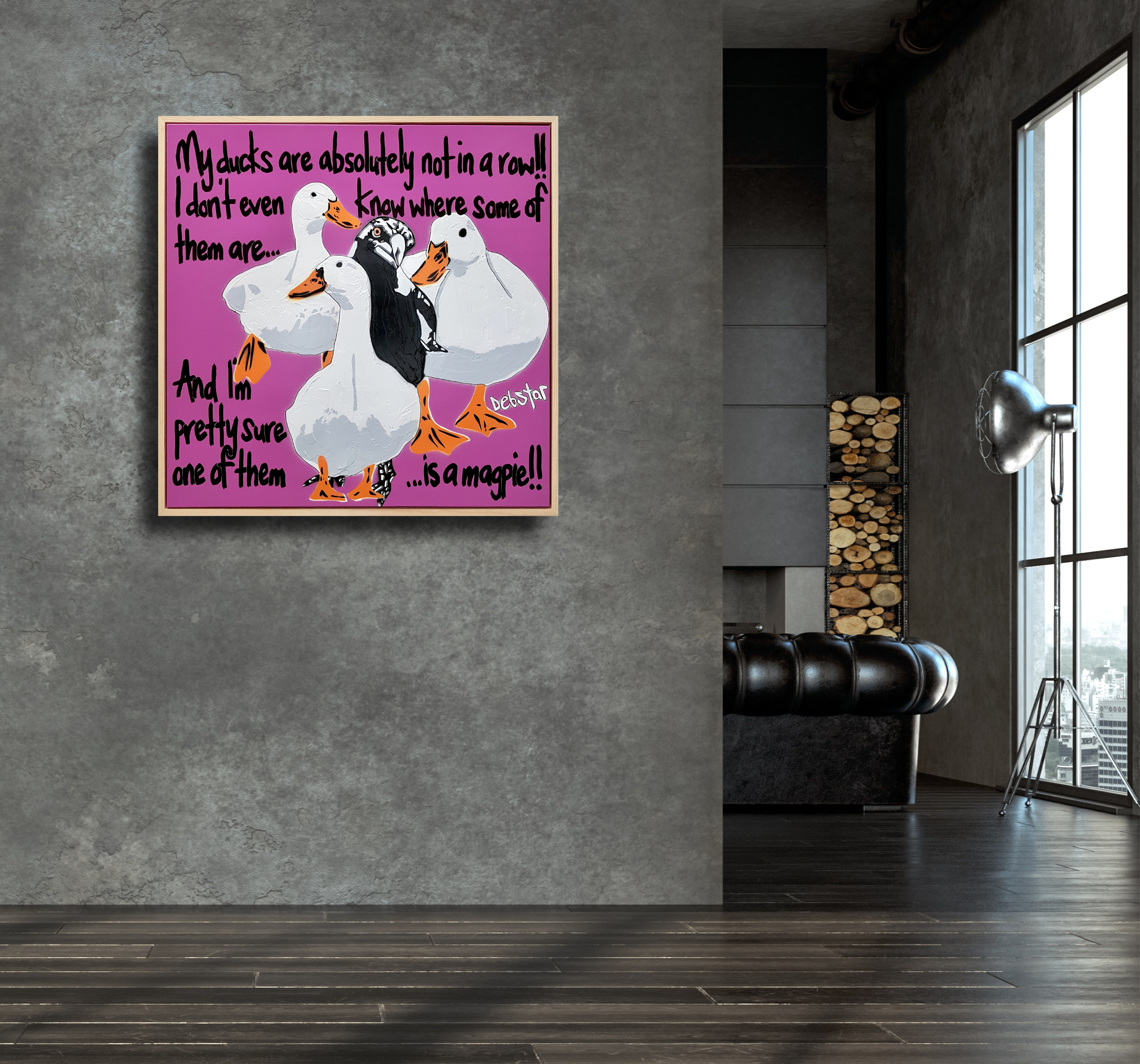 Living Room Interior In Loft, Industrial Style