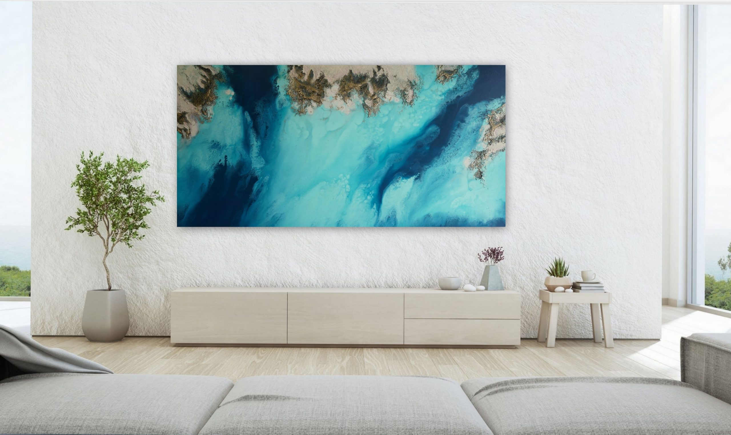 Blue Abstract Wall Art Petra Meikle De Vlasfile17