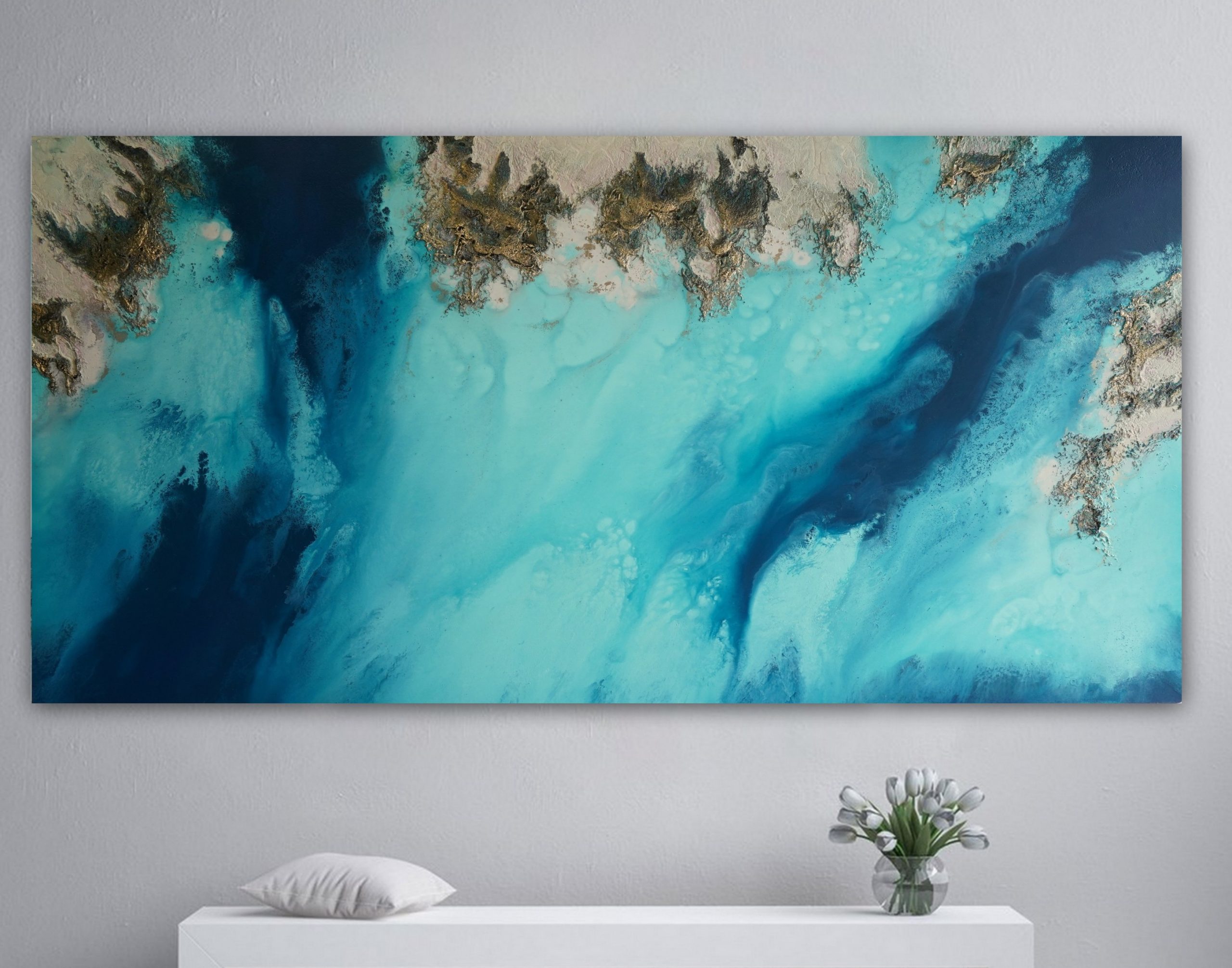 Blue Abstract Wall Art Petra Meikle De Vlasfile18