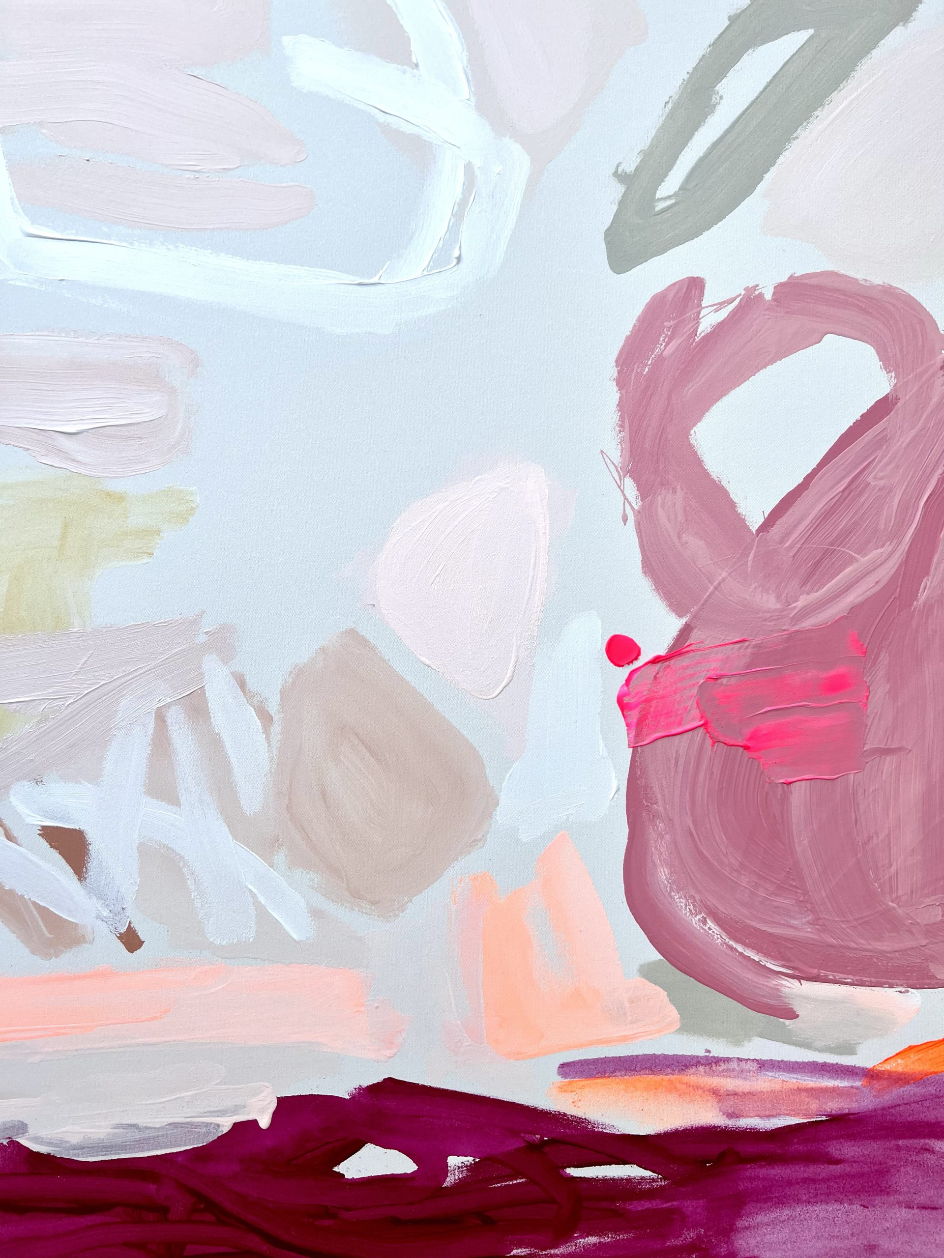 Crossing Paths Rebecca Koerting Pink Modern Abstract Detail 4