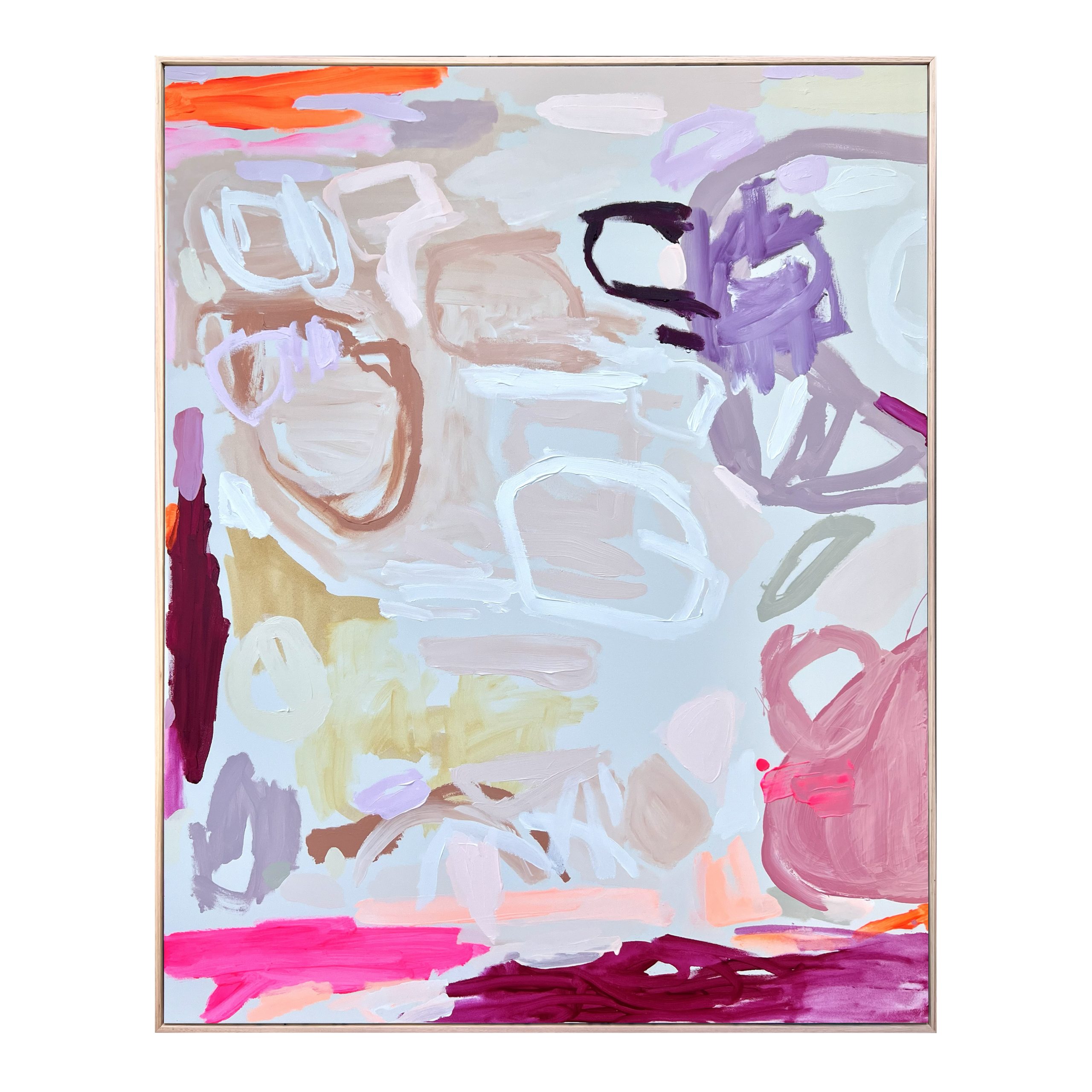 Crossing Paths Rebecca Koerting Pink Modern Abstract Frame A