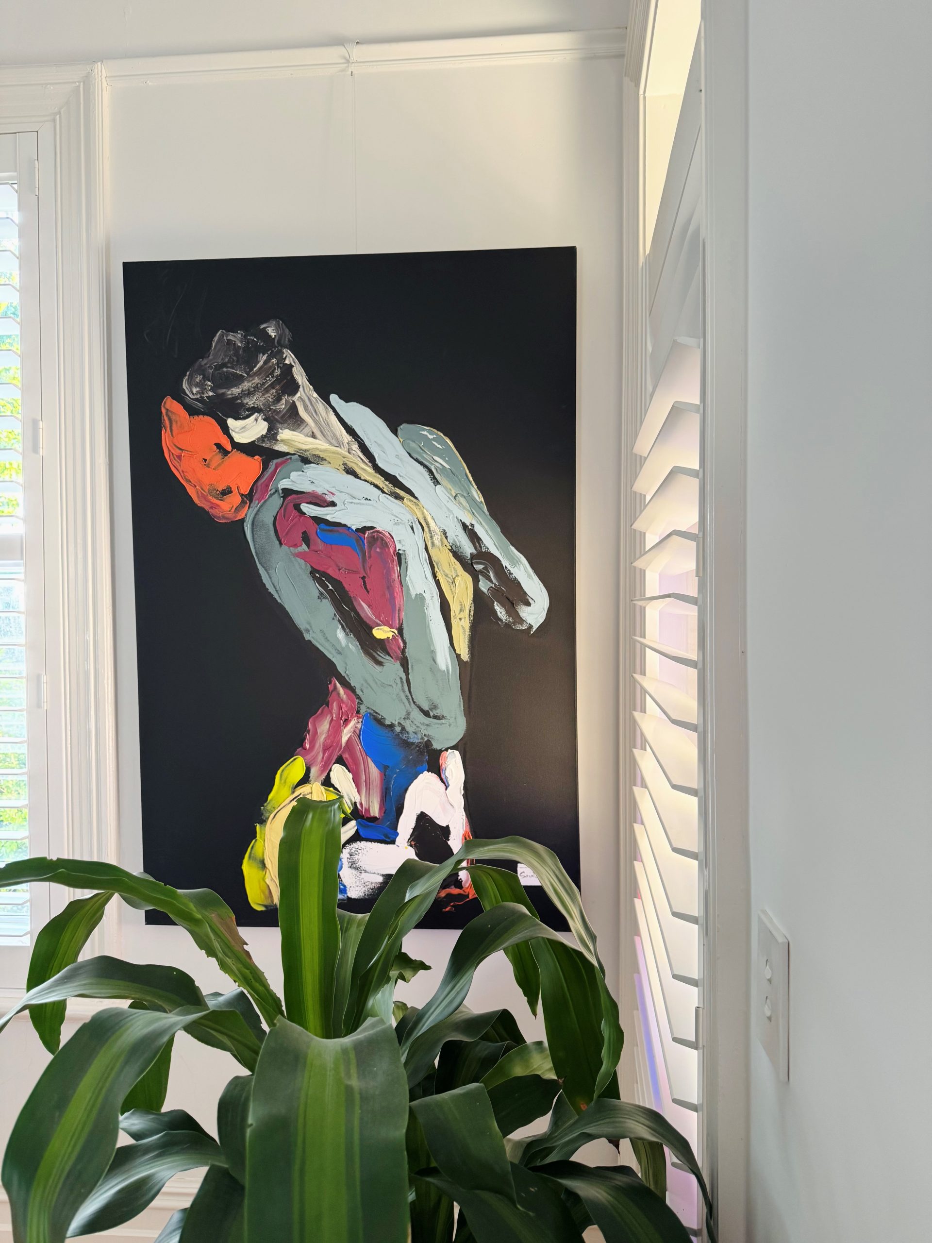 Female Empowerment Painting Hanging On Wall Of Modern Home Titled Body Bloom Xi By Sarah Jane Artist From Australia