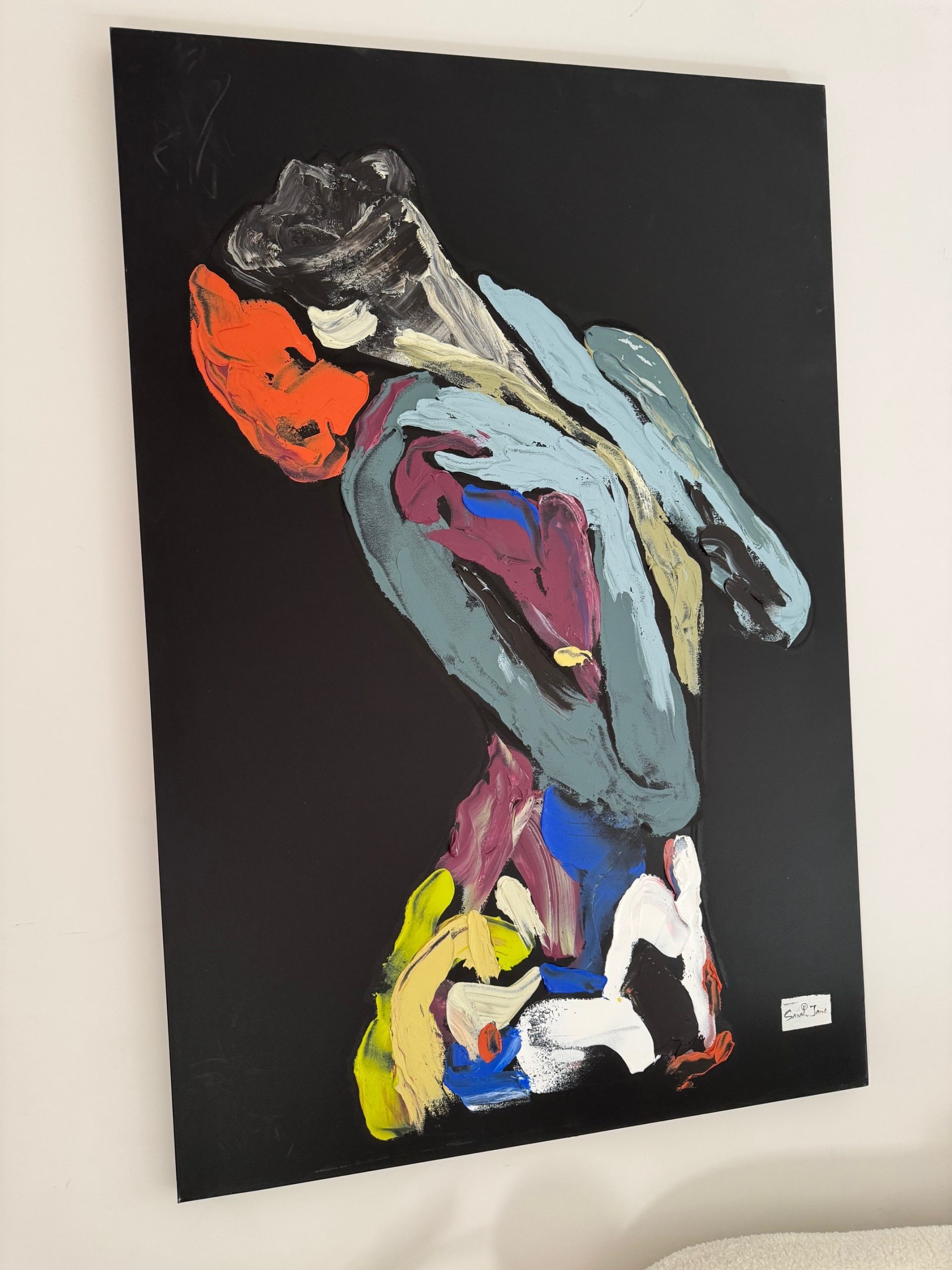 Sensual Woman Pianting Close Up View Body Bloom Xi By Sarah Jane Artist