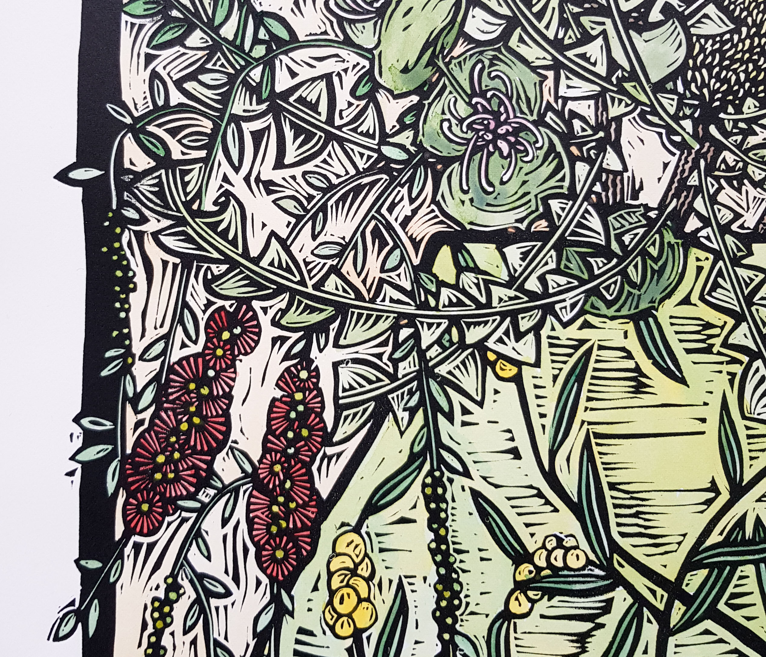 Wattle Vase 4 Of 5 By Nicola Cowie Lino Print