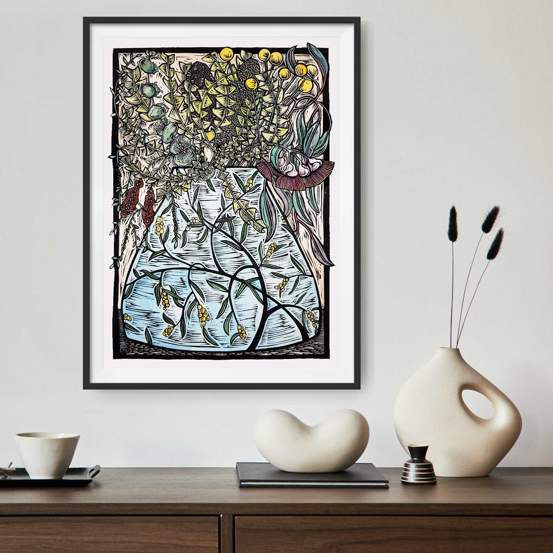 Wattle Vase 1 Of 5 By Nicola Cowie Insitu