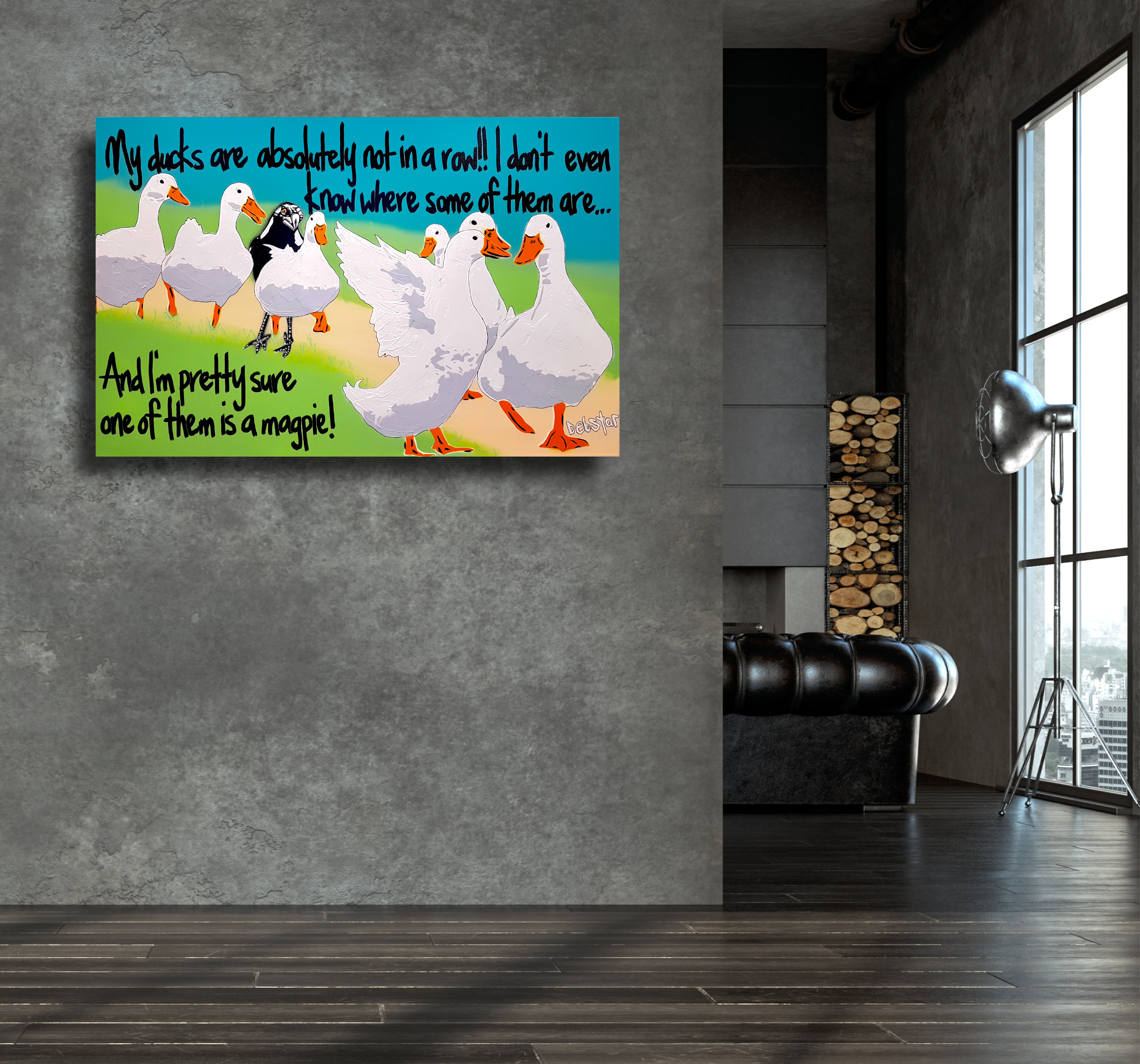 Living Room Interior In Loft, Industrial Style