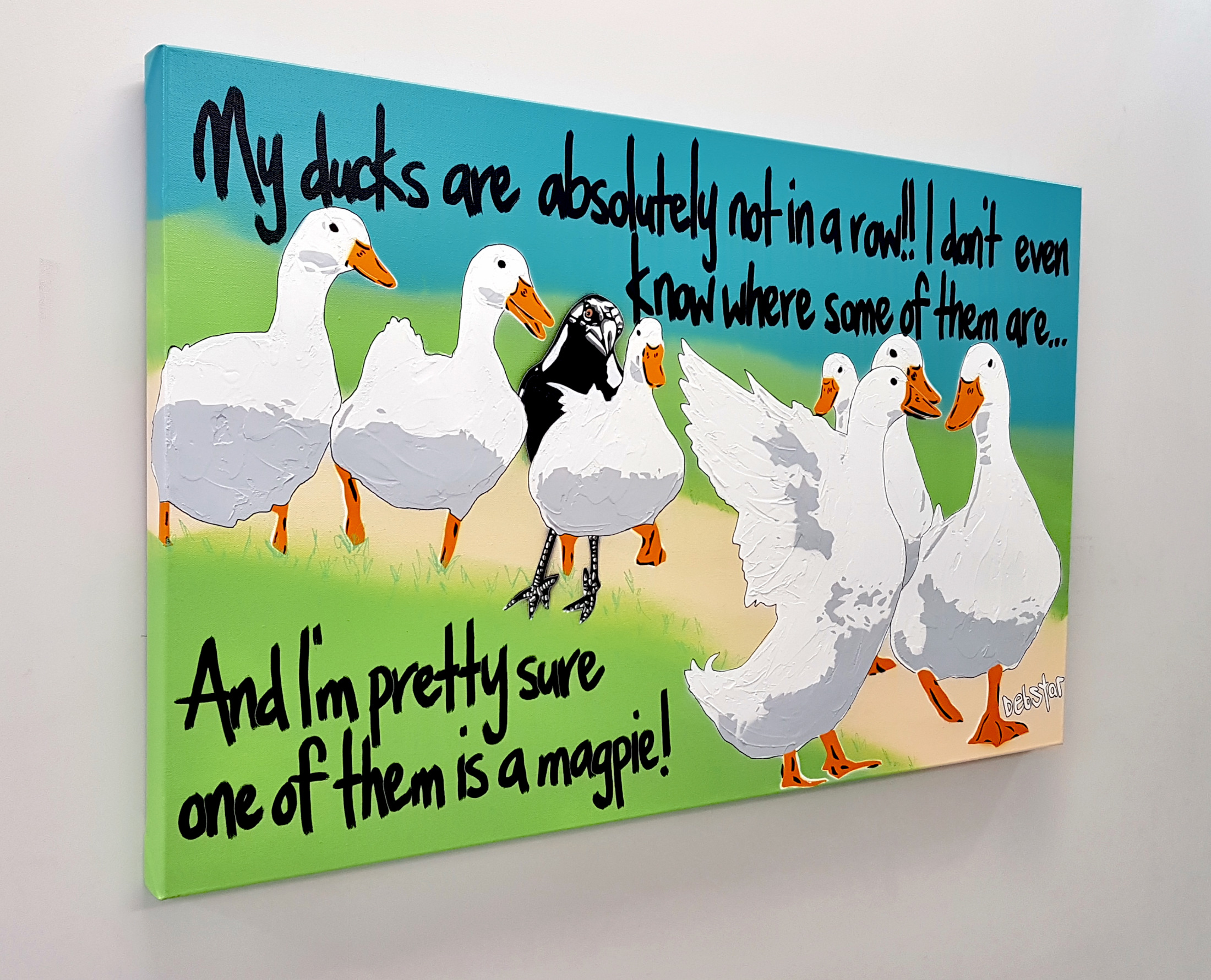 Ducks In A Row! Hilltop Pop Art Deborah Lang Art Urban Canvas 3