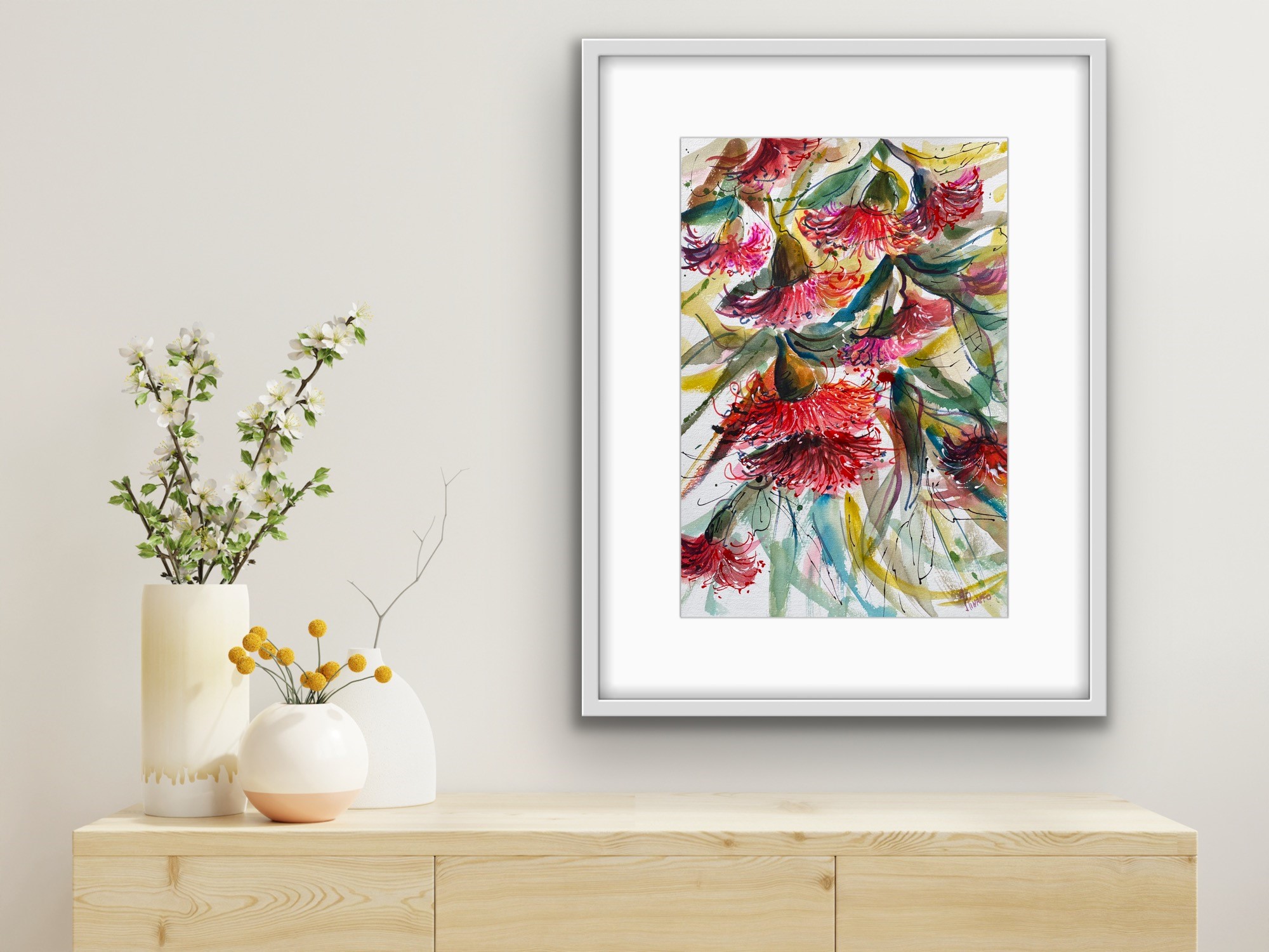 Red Gumnut Blossoms Insitu 2