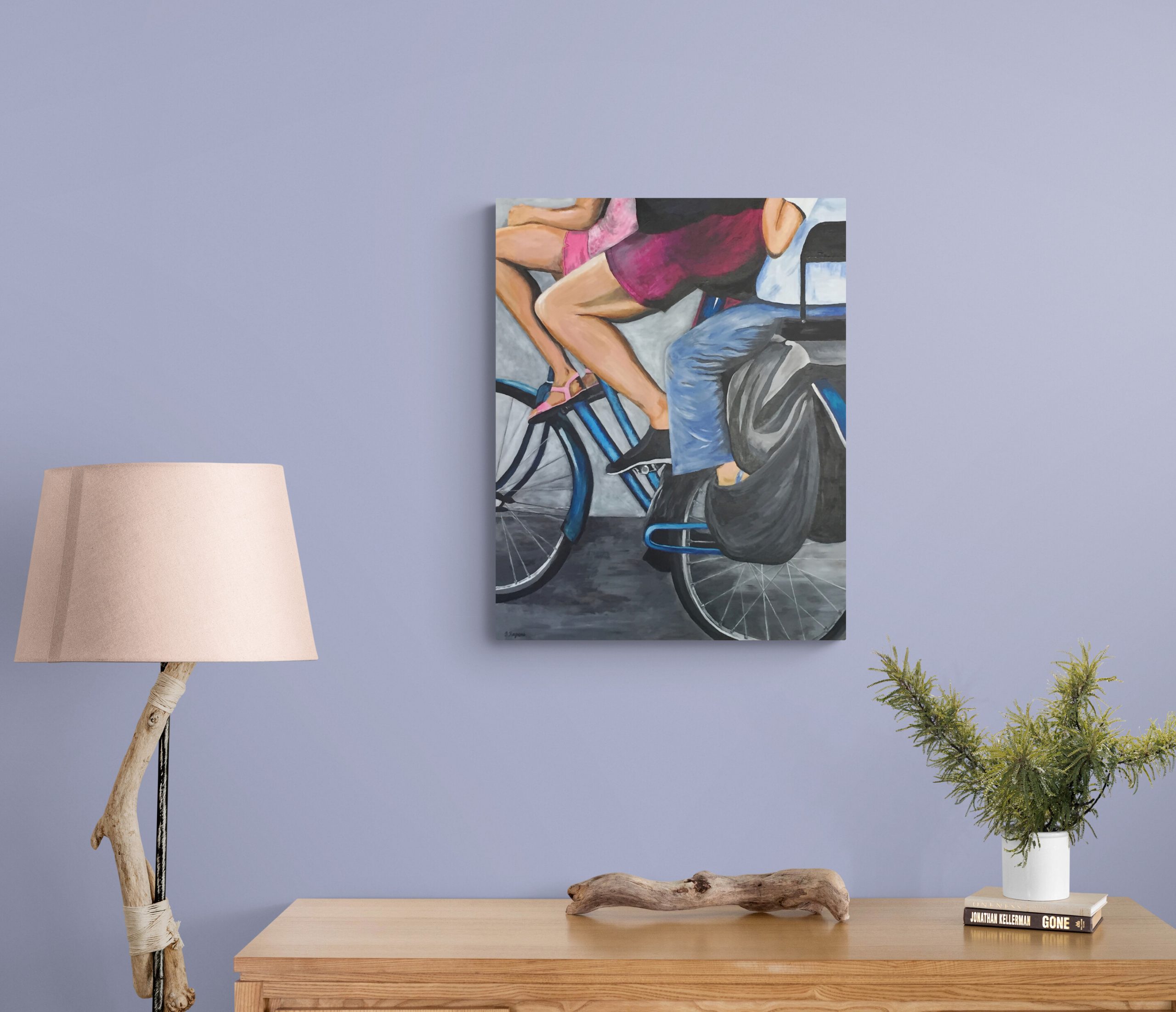 Hallway Wooden Cabinet And Lamp