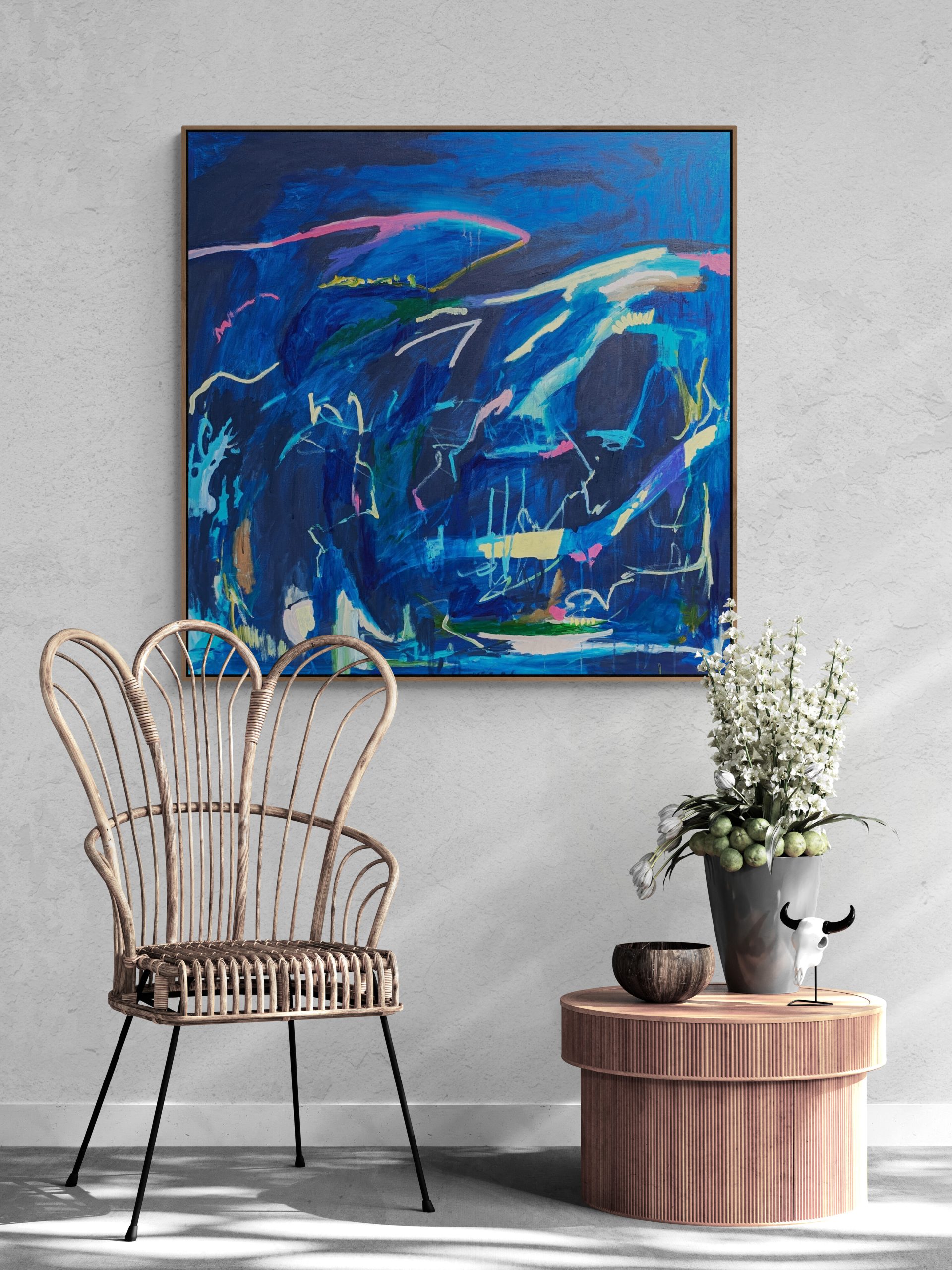 Sunlit Room With Rattan Chair (8)