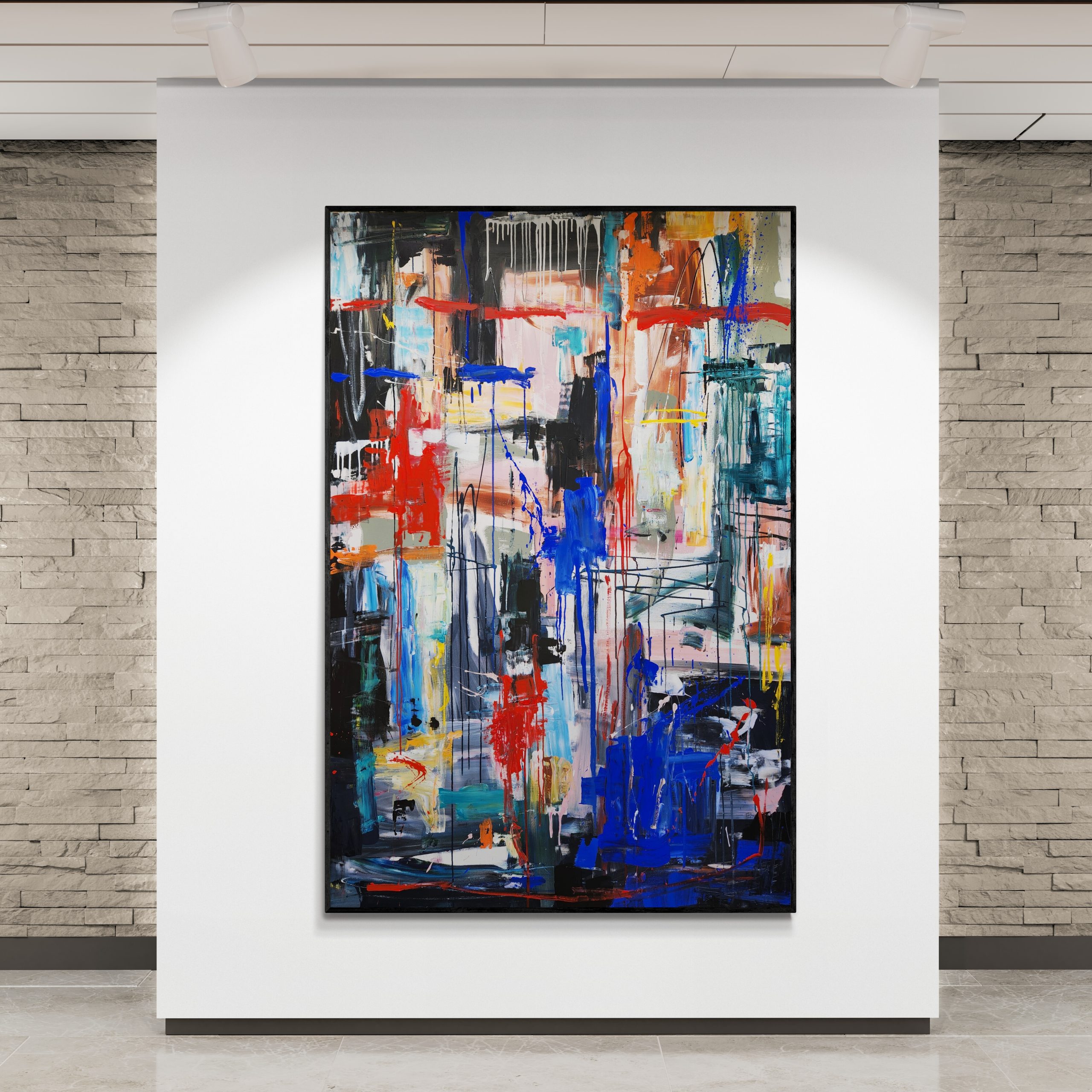 Art Gallery Wall With Brick Background 2