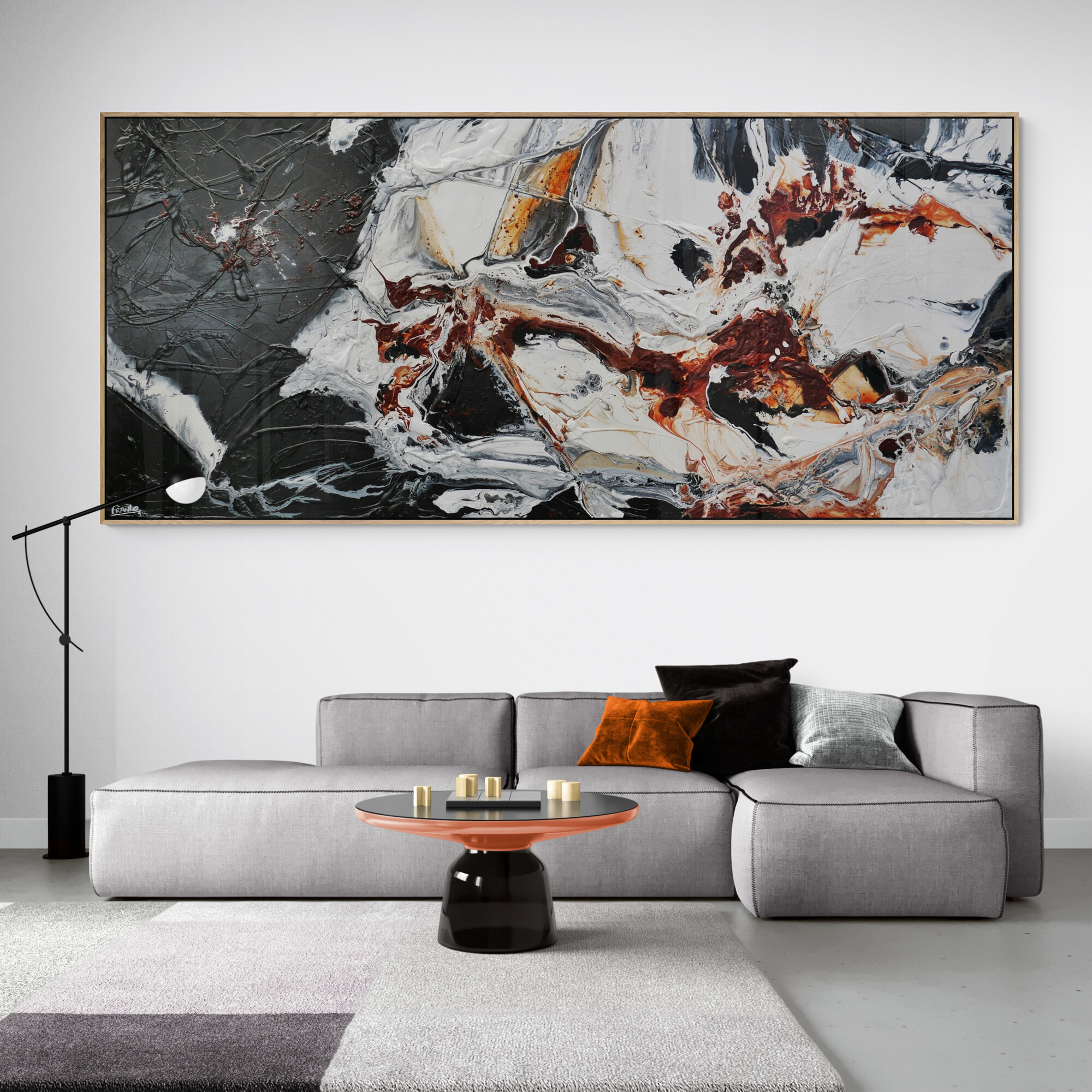 Modern Living Room With Large Colorful Rug