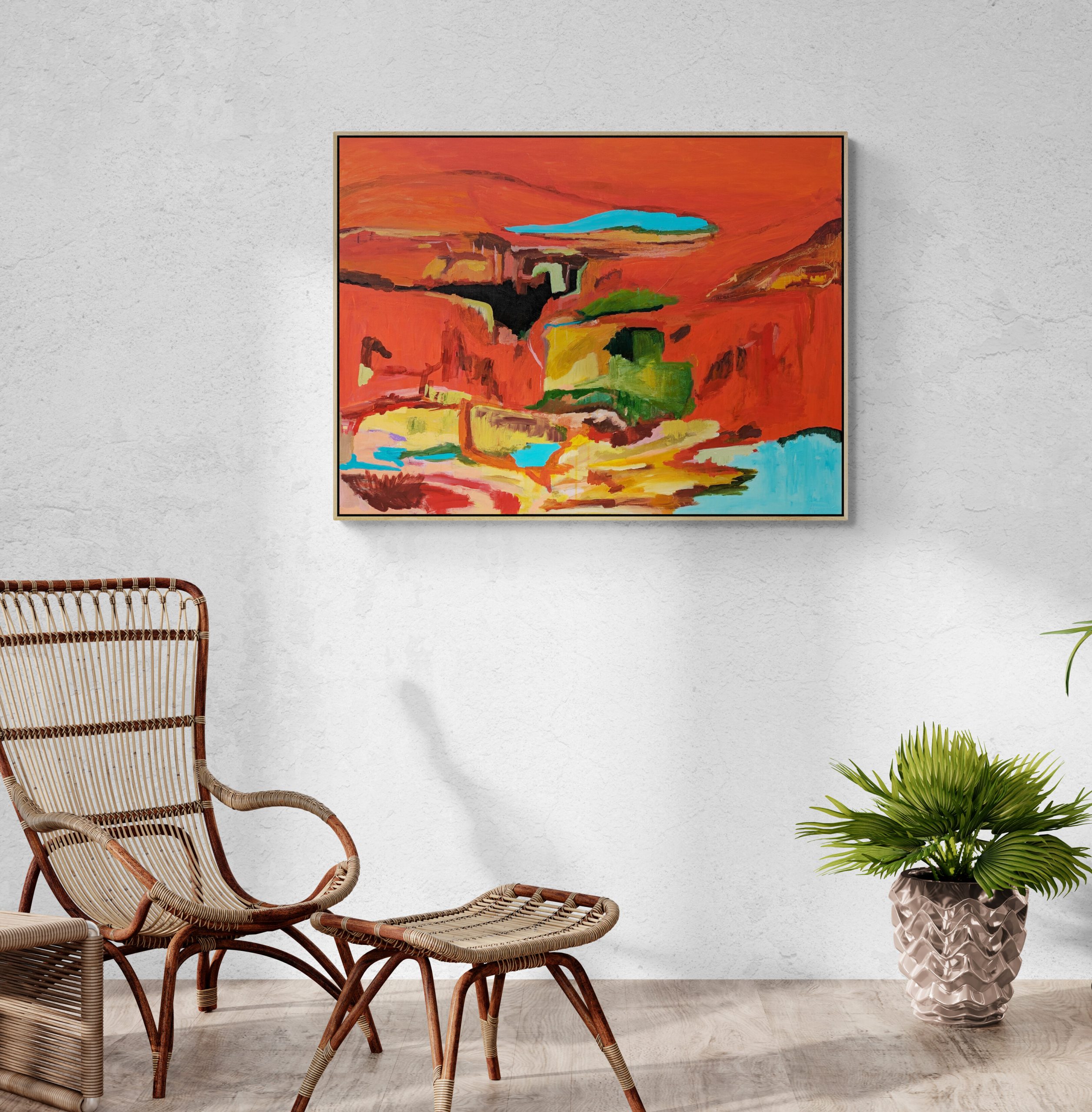 Sitting Room With Cane Furniture