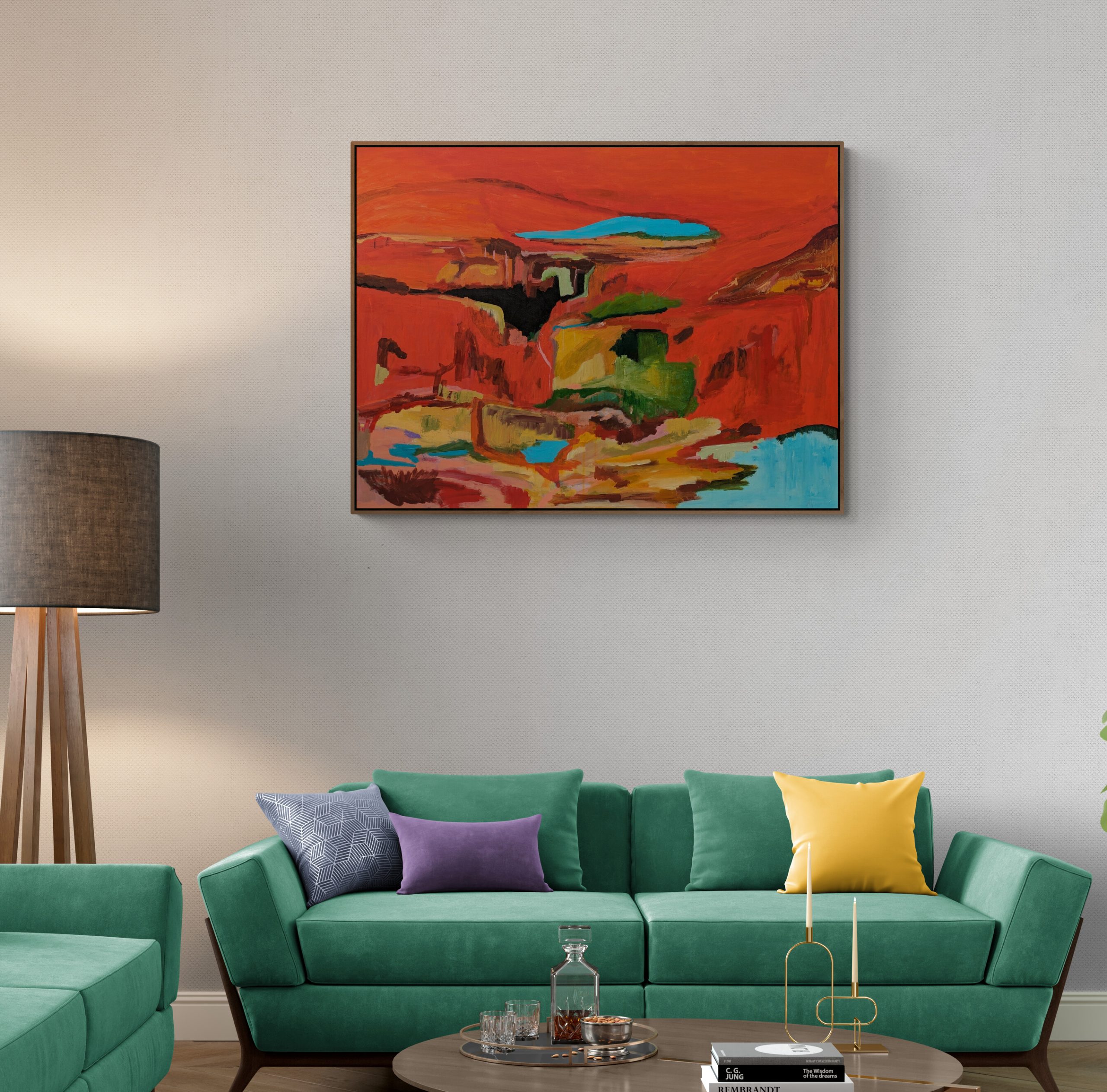 Living Room With Colorful Furnishings