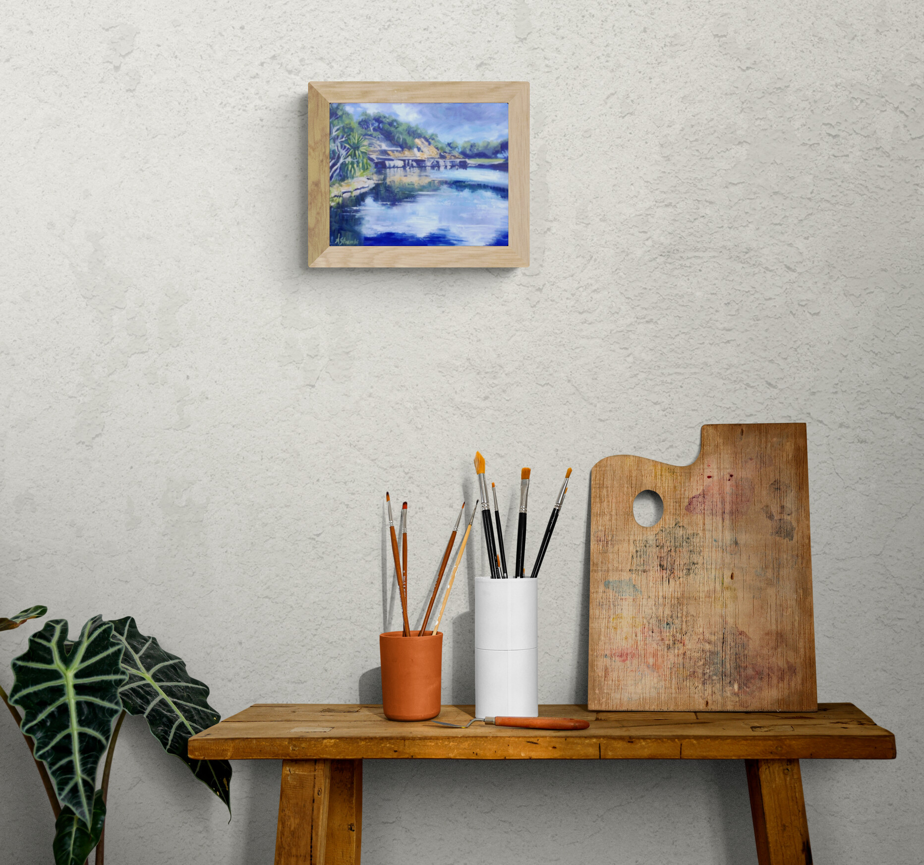 Artists Side Table With Brushes And Palette (10)