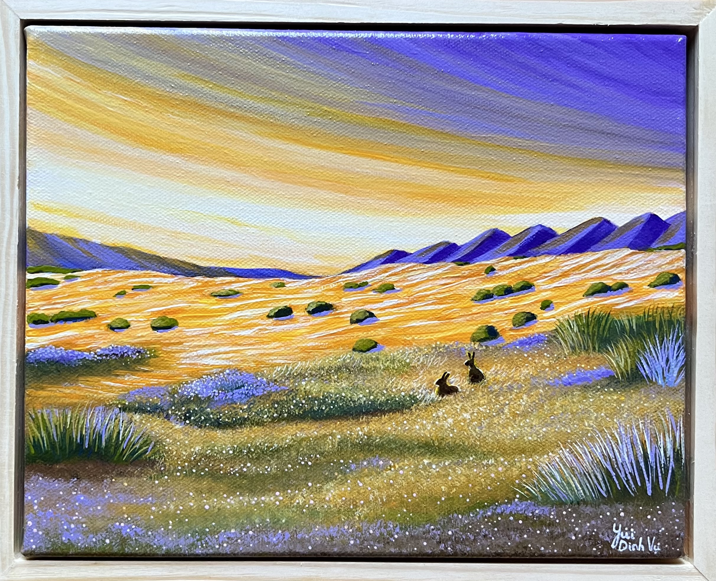 Abstract landscape acrylic painting - The Wild Lands 2 by Lamice Ali