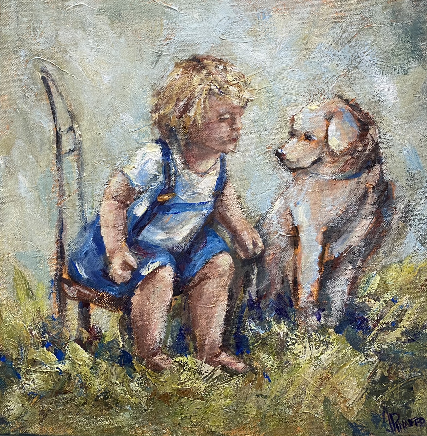 Little Boy With His Dog