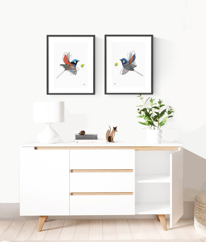 Diptych Truemotion Fairywren Red Superb
