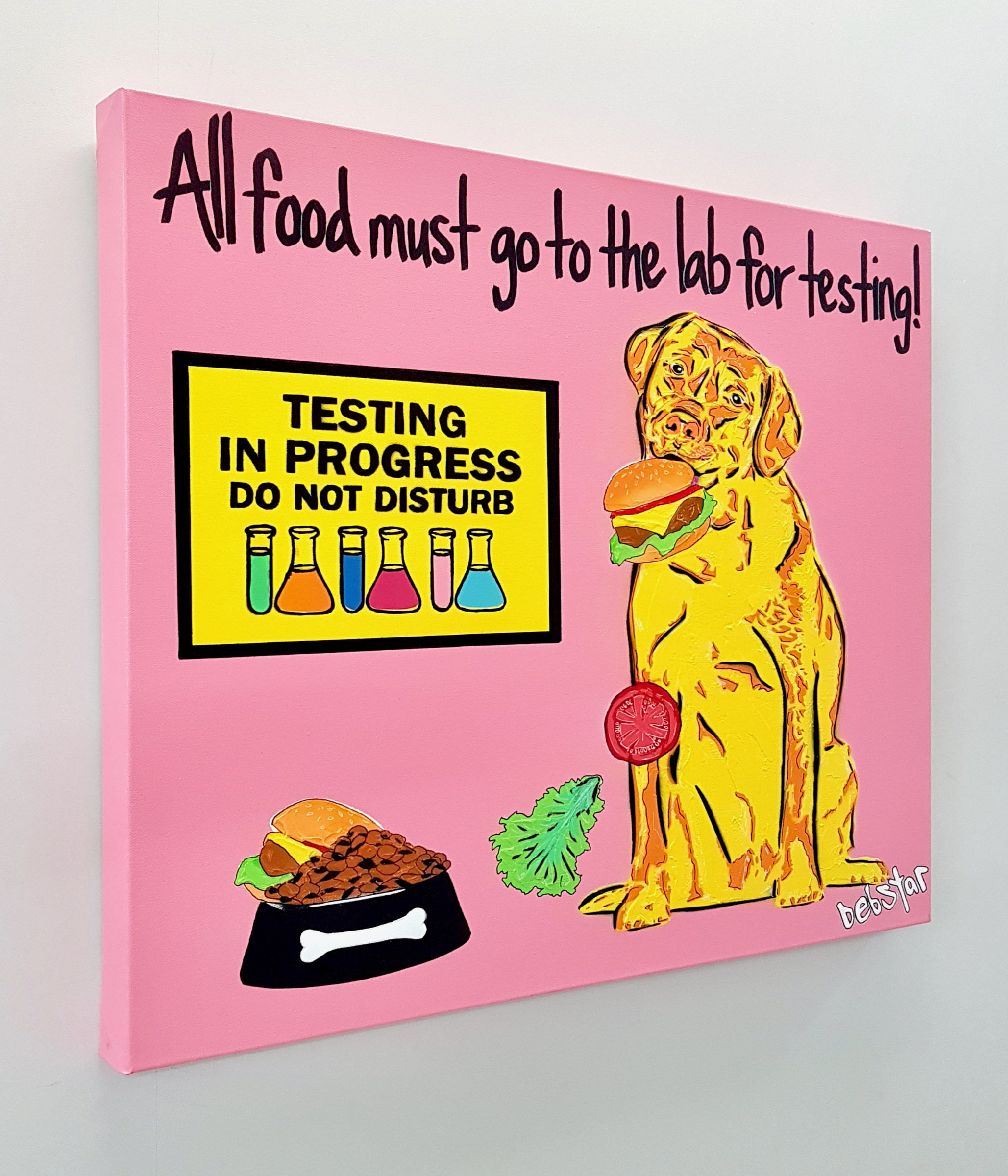 Cheeky Dog Tails Lab Test Popart Deborah Lang Art Urban Canvas 3