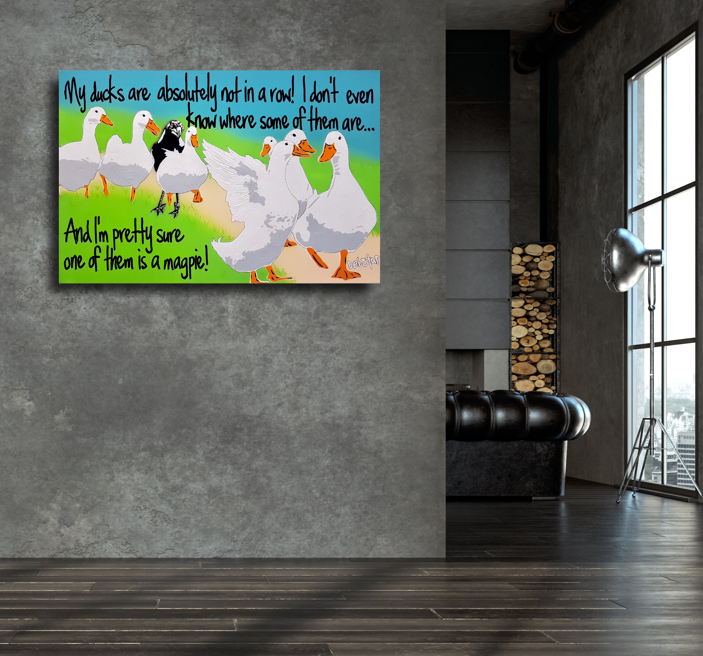 Living Room Interior In Loft, Industrial Style