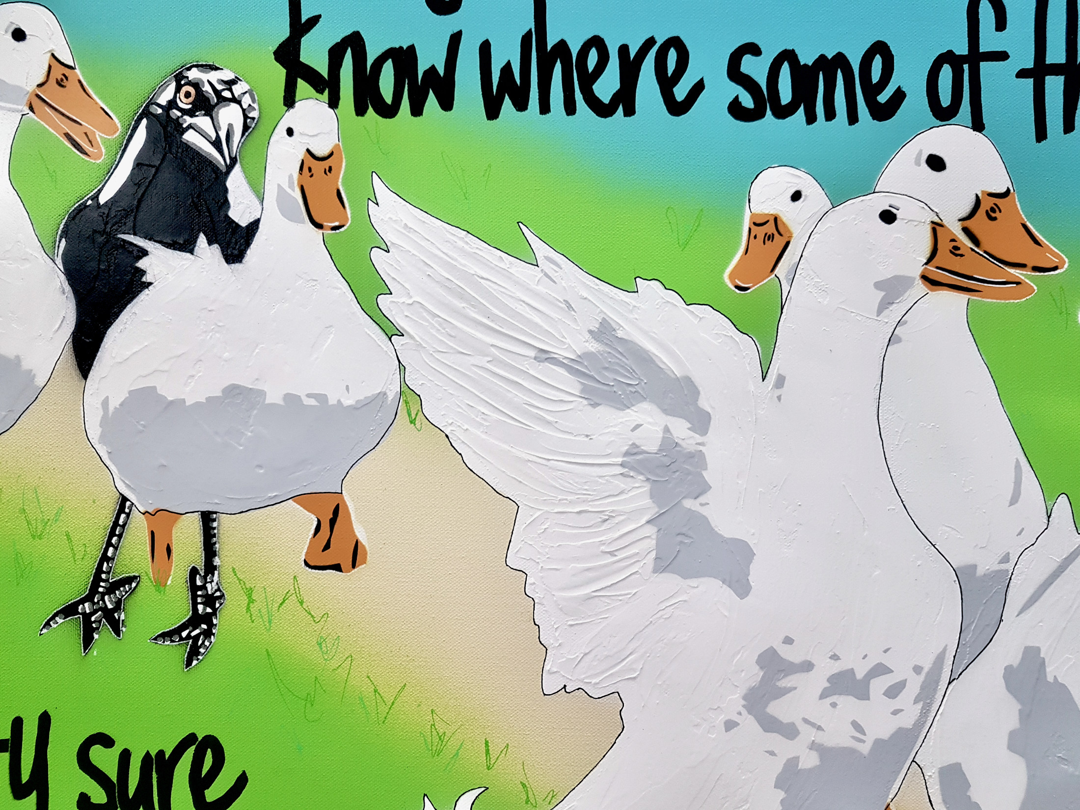 Ducks In A Row! Hilltop Pop Art Deborah Lang Art Urban Canvas 4