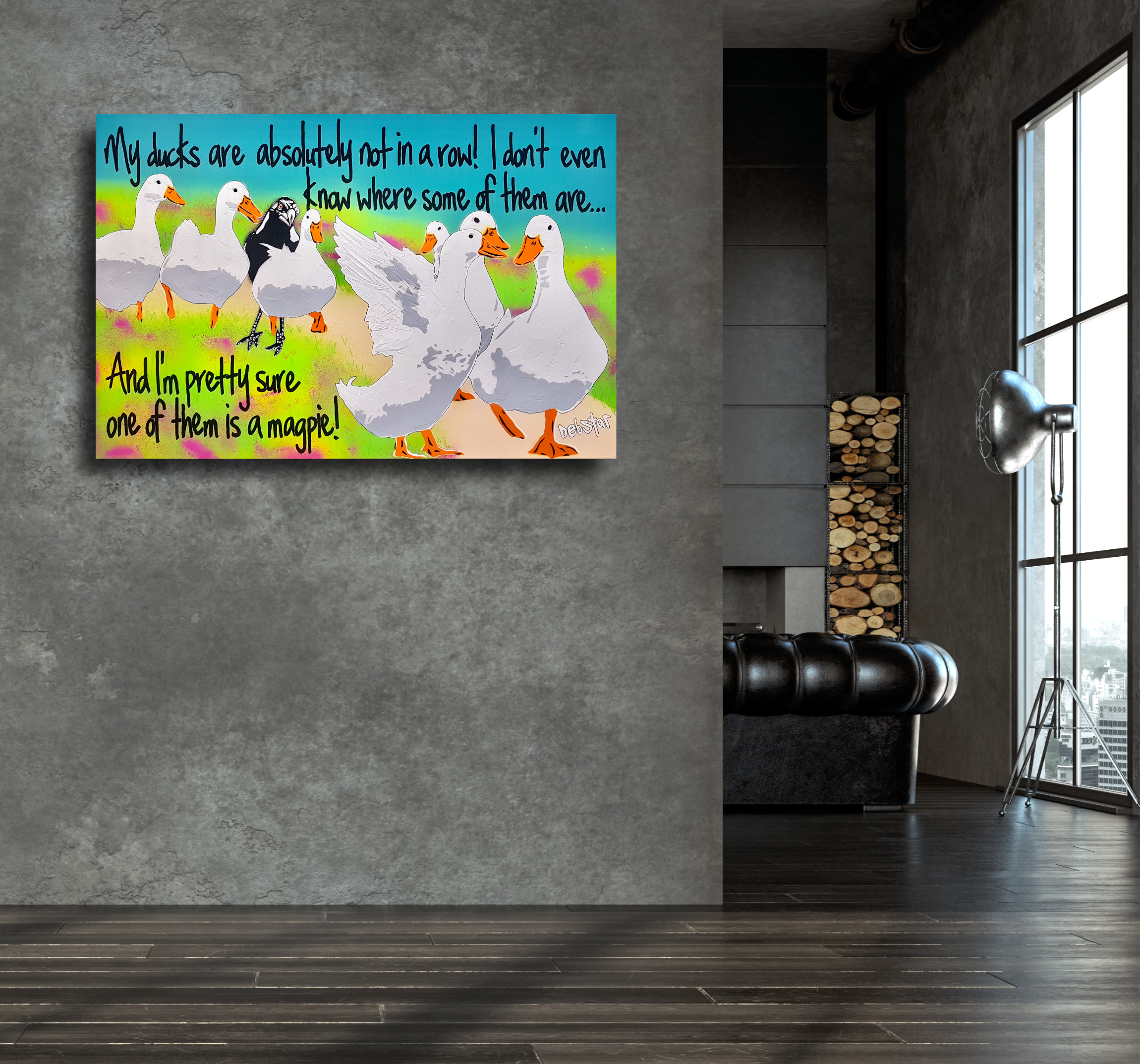 Living Room Interior In Loft, Industrial Style