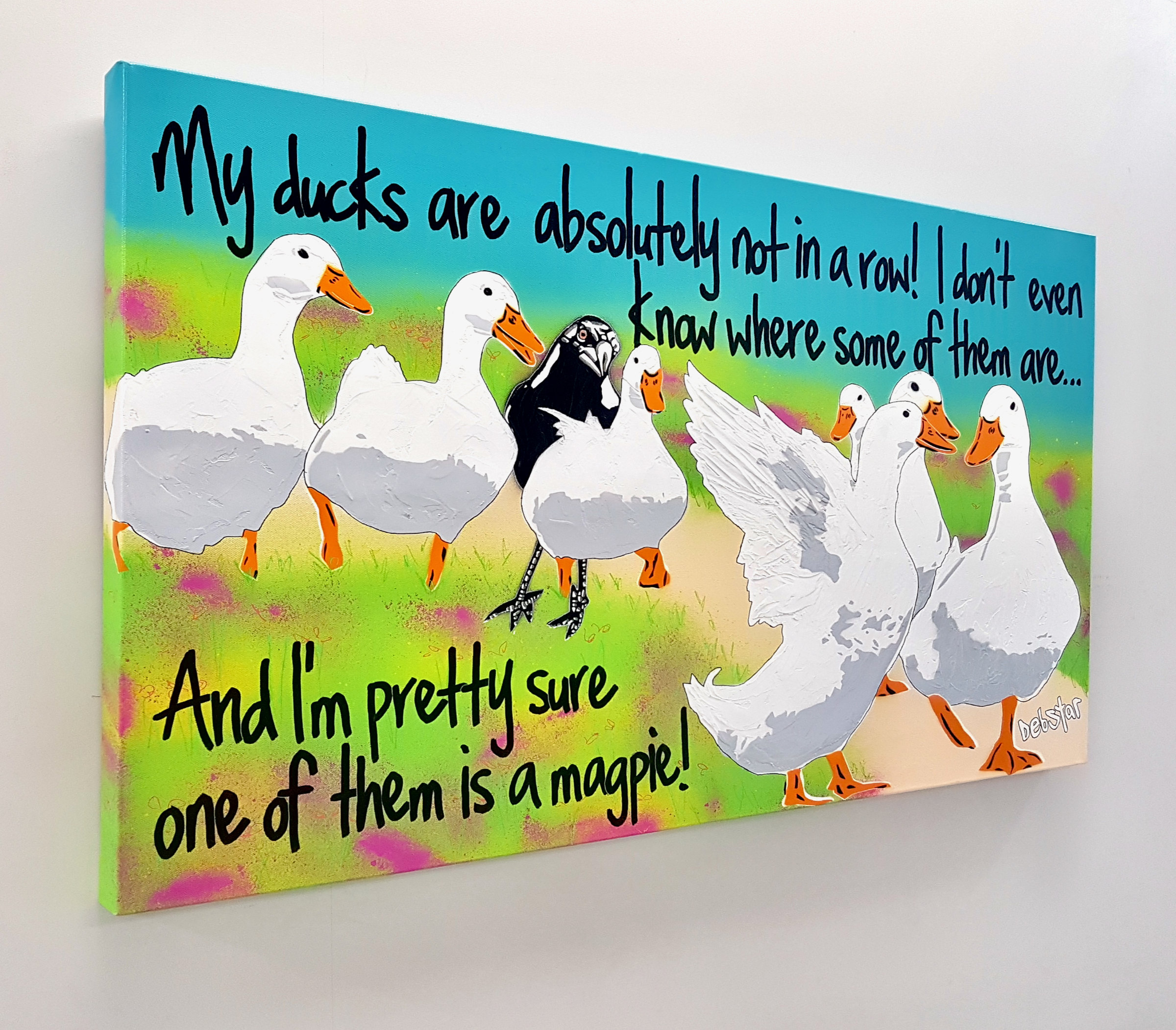 Ducks In A Row! Meadow Pop Art Deborah Lang Art Urban Canvas 3