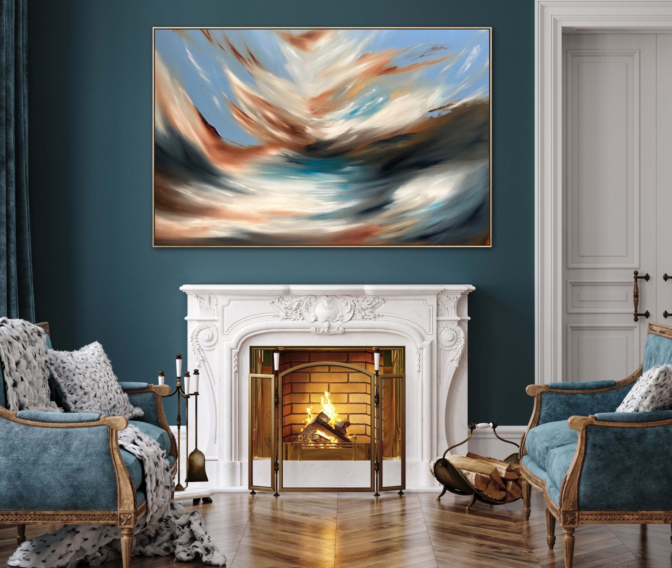 Whispers In The Wind Art Above Fireplace