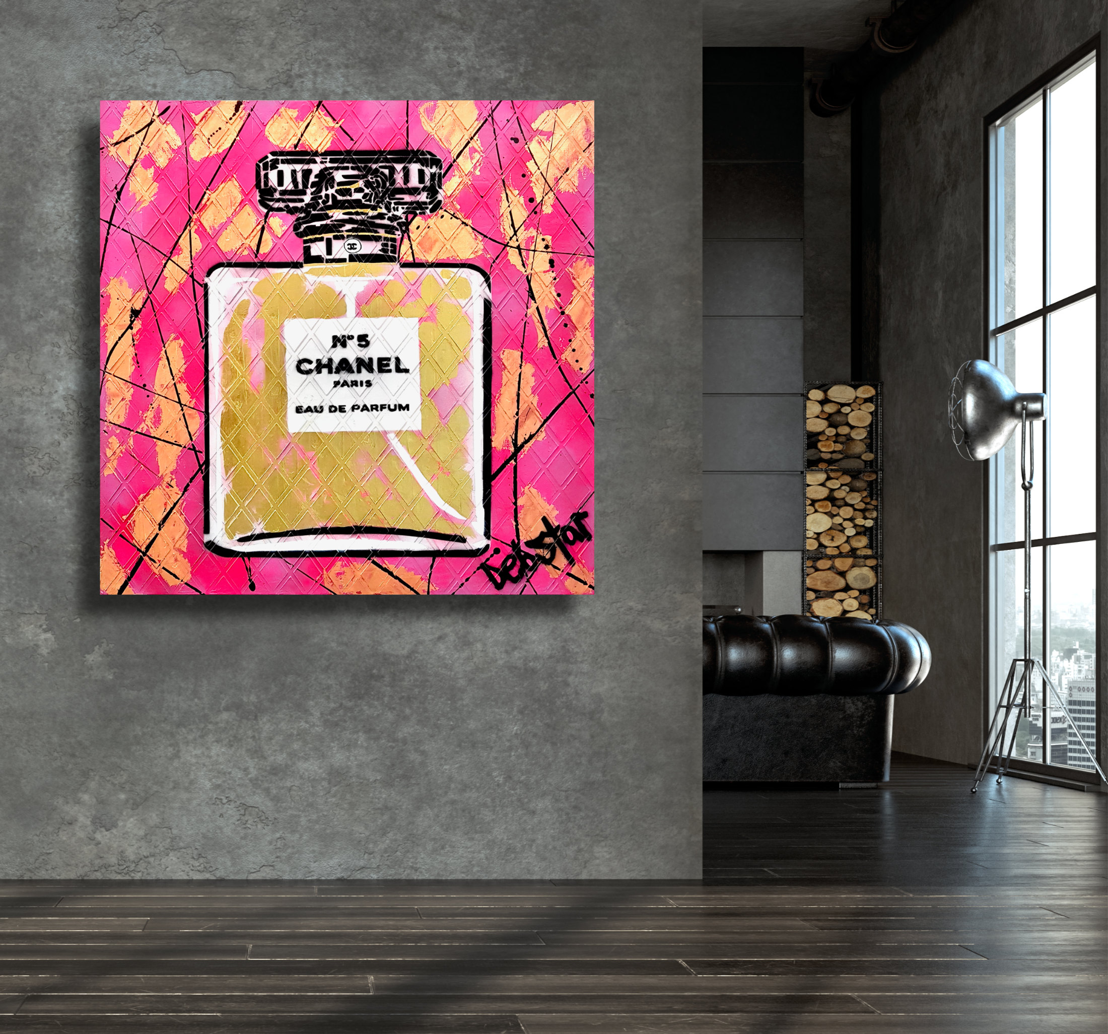 Living Room Interior In Loft, Industrial Style