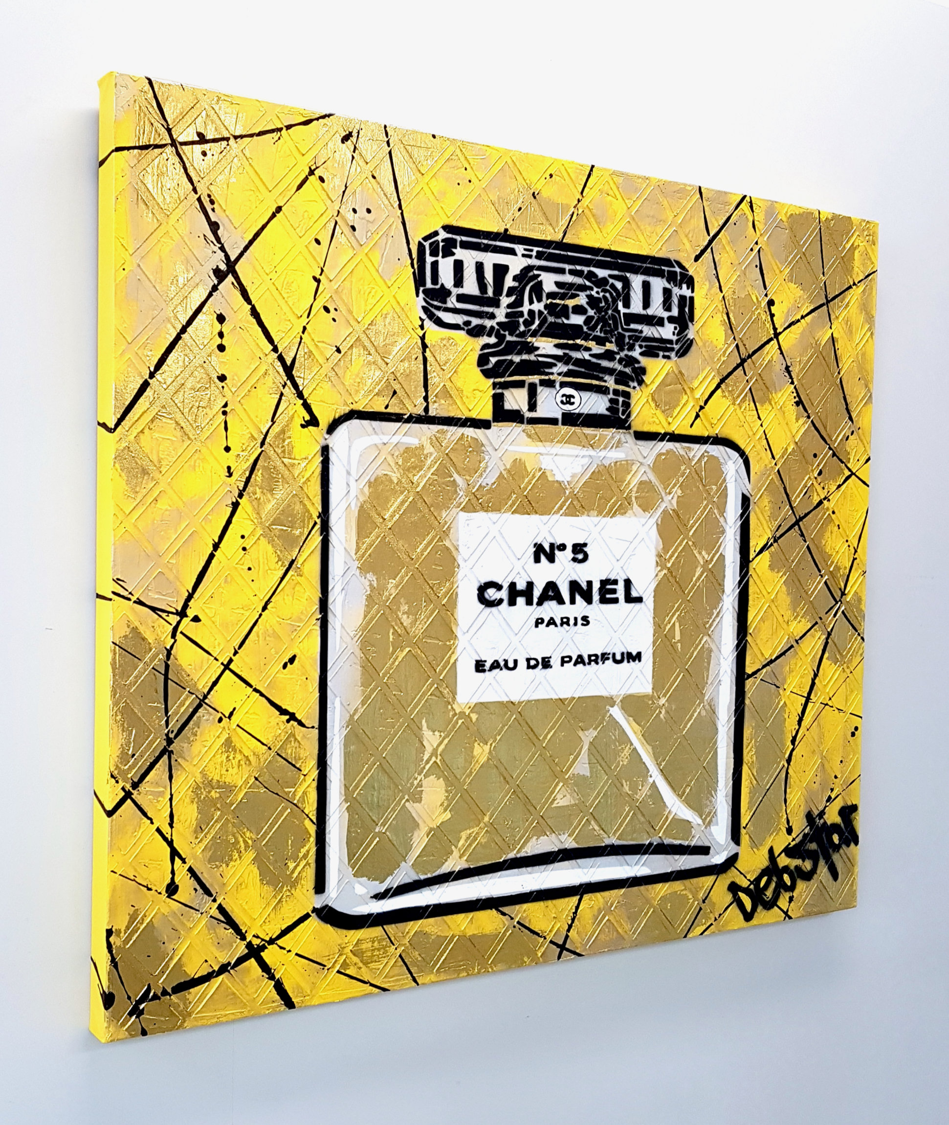 Chanel No5 Perfume Bottle Yellow Xl Pop Art Deborah Lang Art Urban Canvas 3