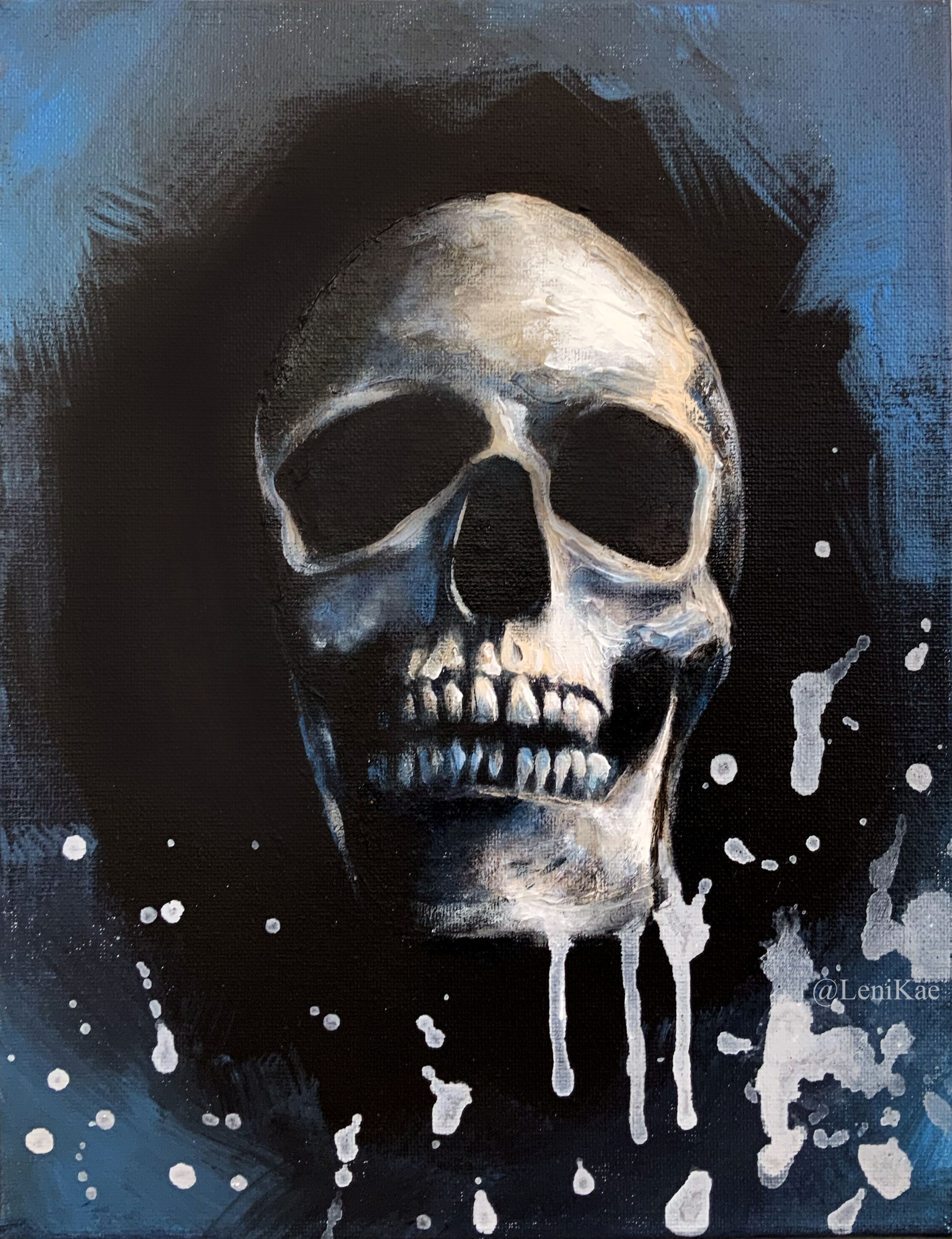 Sydney Artist Leni Kae Skull Rebirth In Blue Tag