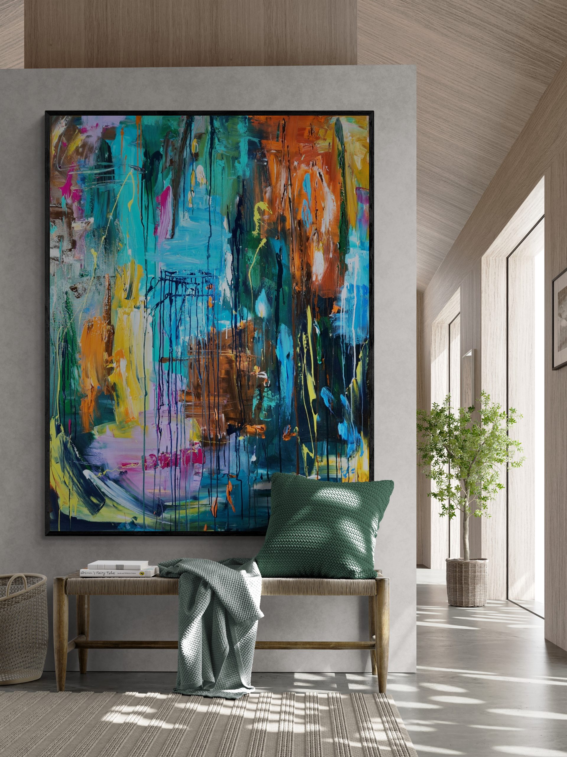 Feature Wall In Boho Living Room (1)