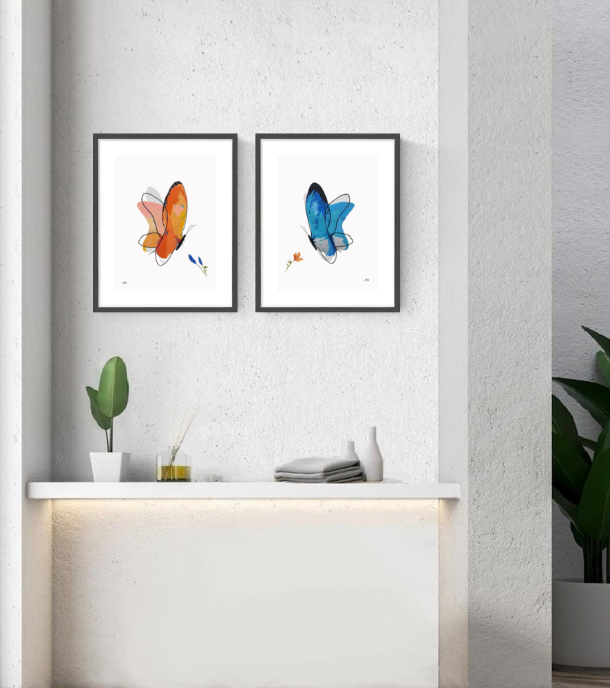 Diptych Truemotion Butterflies I