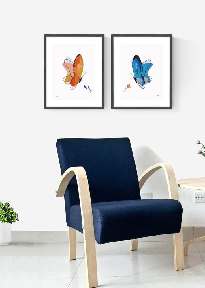Diptych Truemotion Butterflies Chair