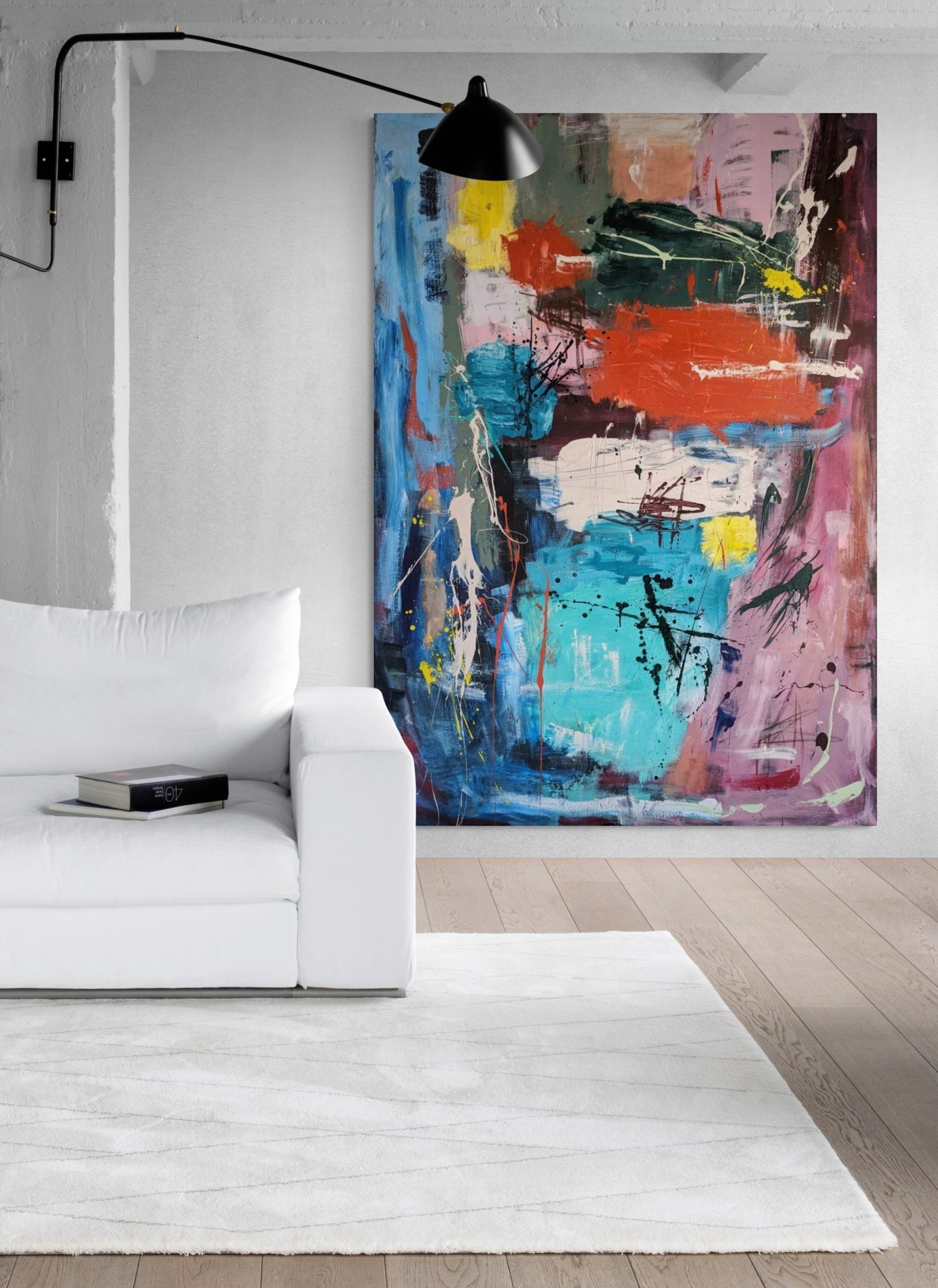 Industrial Style Living Room With Comfy Sofa (6)