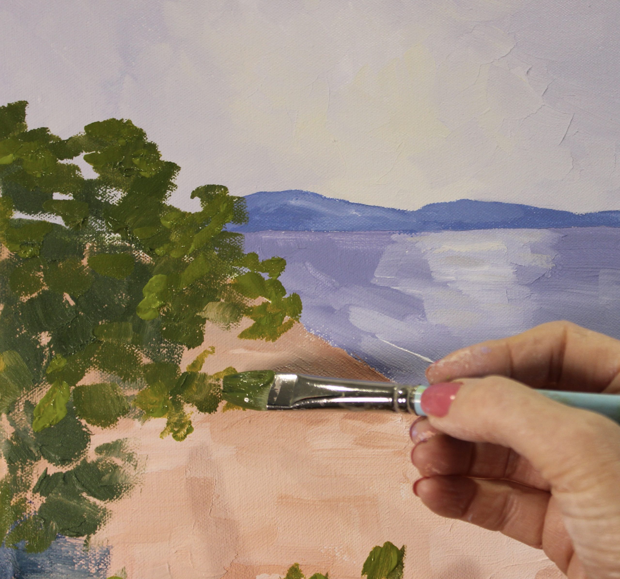 Linda Gregor Australian Artist Peaceful Afternoon Acrylic In Studio