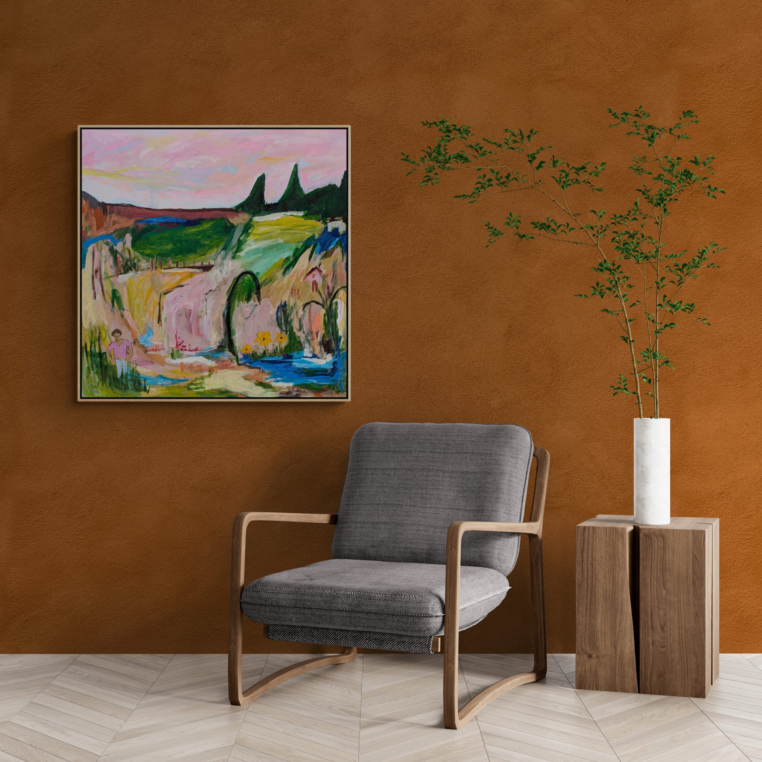 Comfy Armchair And Large Plant (1)