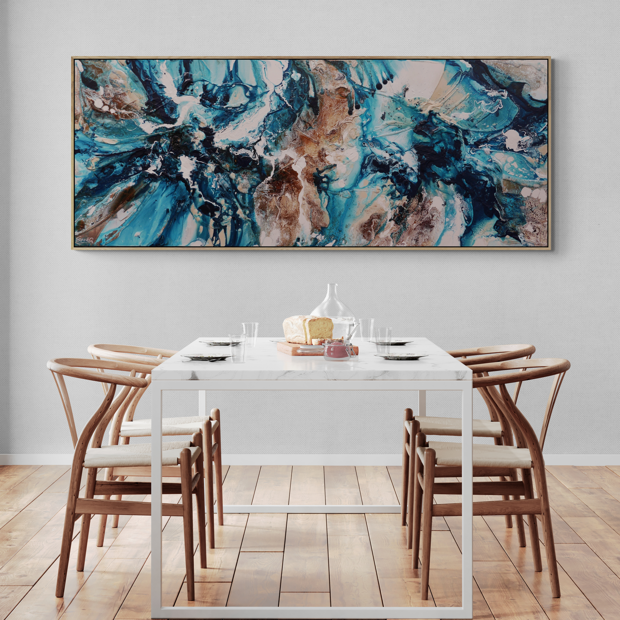 Dining Room With Large Hanging Lights