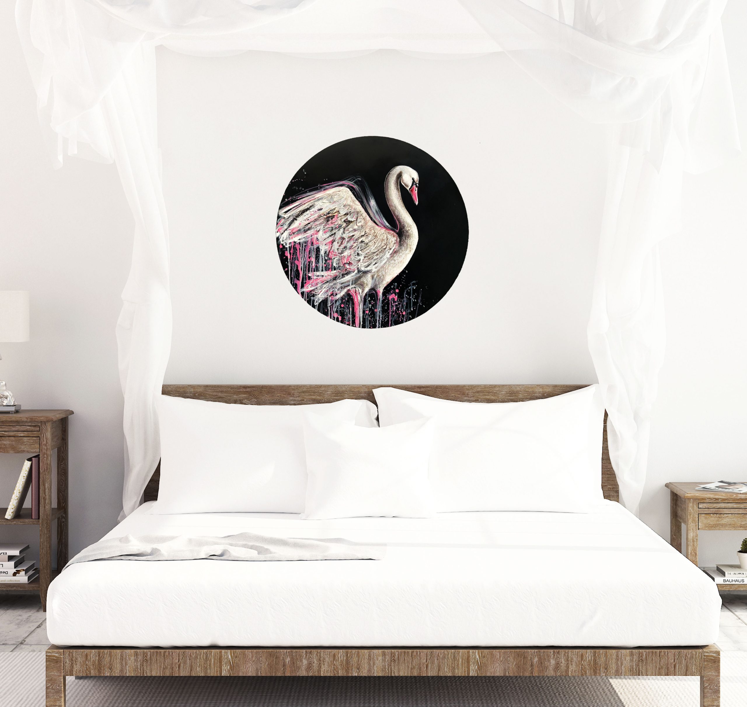 Sydney Artist Leni Kae Swan Spirit Dance Of Love 75x75 Interior Design Bedroom