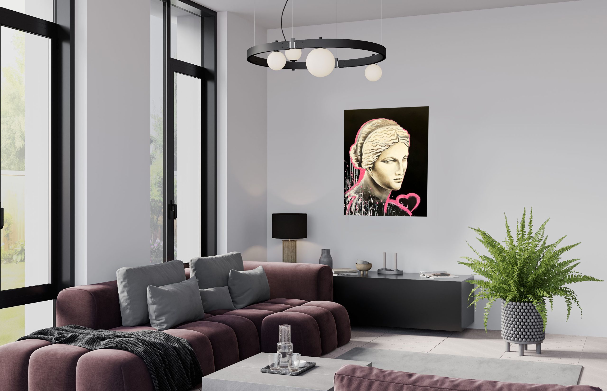 Sydney Artist Leni Kae Aphrodite Goddess Of Love 76x61 Interior Design Lounge Room