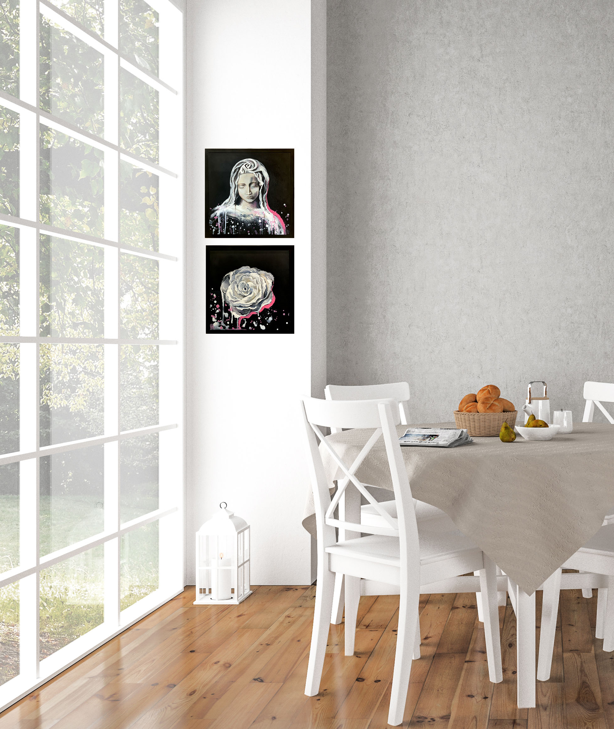 Sydney Artist Leni Kae Aphrodite Goddess Of Love 76x61 Interior Design Dining Room2