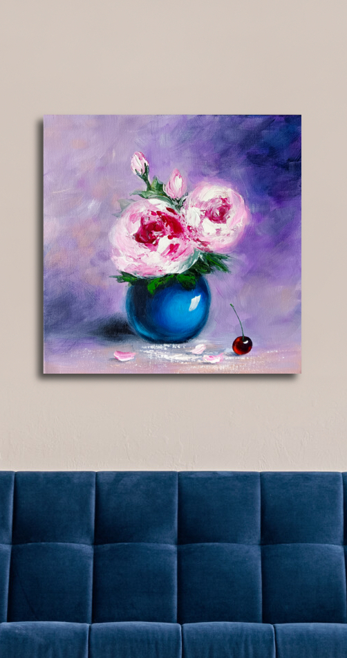 Flowers – still life textured painting