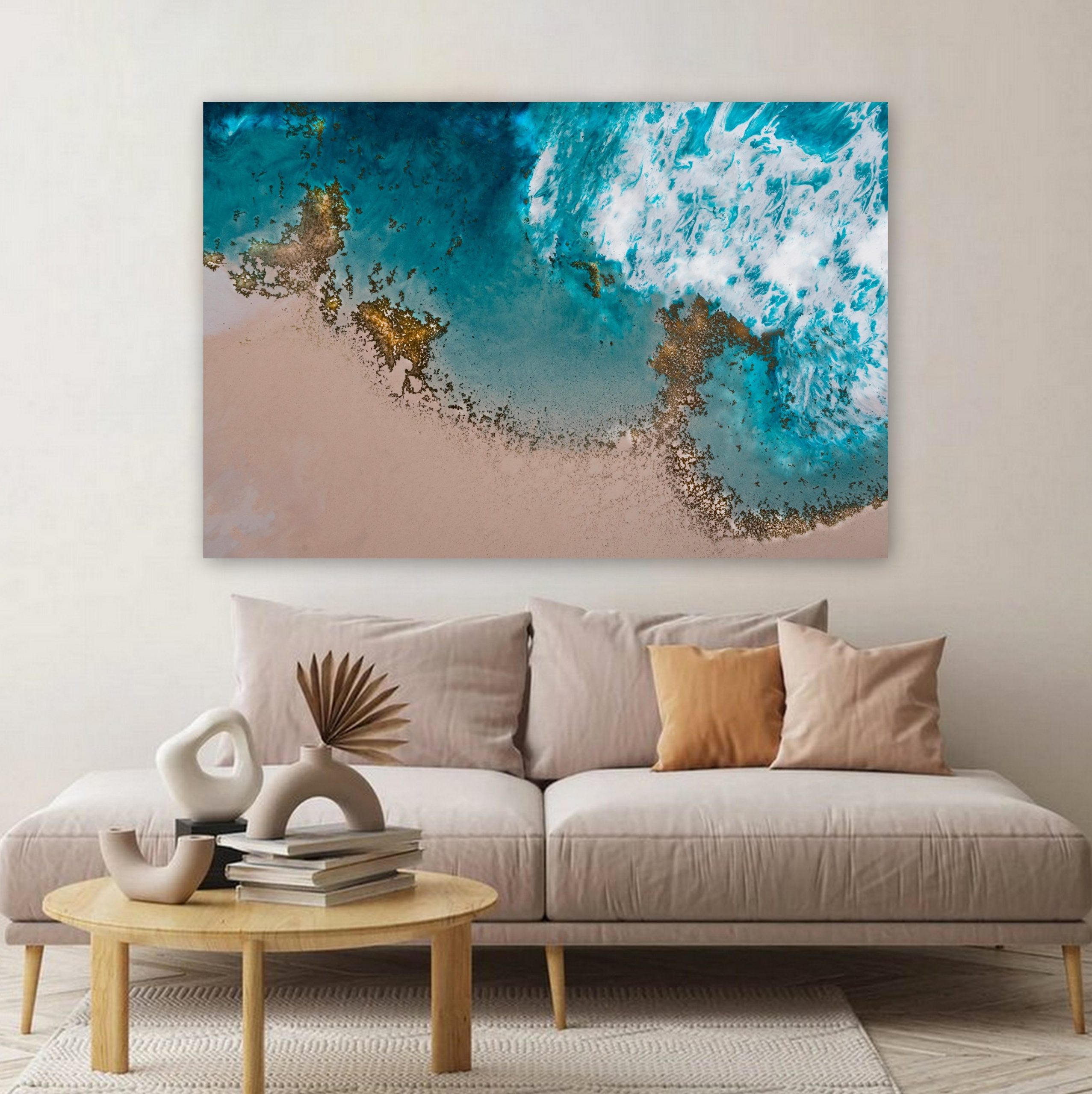 Blue Pink Ocean Art Mockup 2