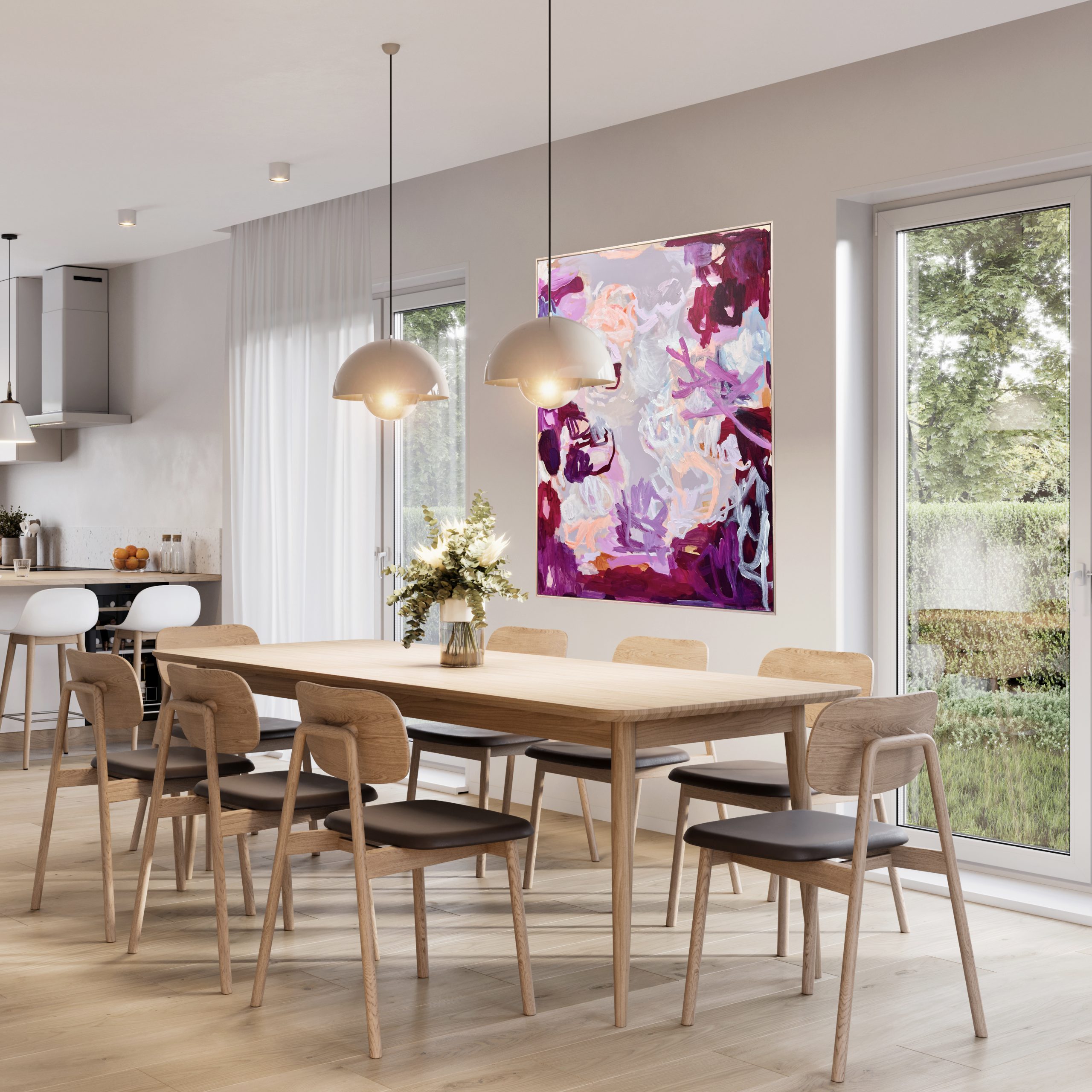 The Fire Within Rebecca Koerting Pink Modern Abstract Insitu 3 Square Copy