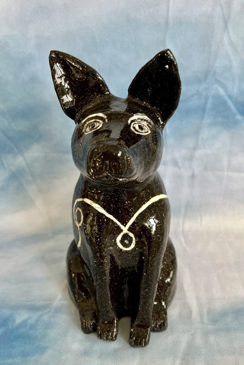 Black Dog of Pictish Heritage, Ceramic Sculpture