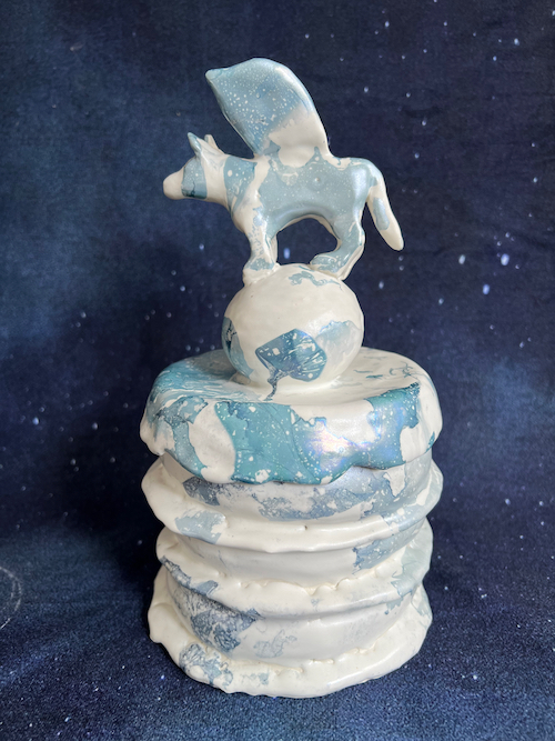 Travelling On, Ceramic Cake Sculpture