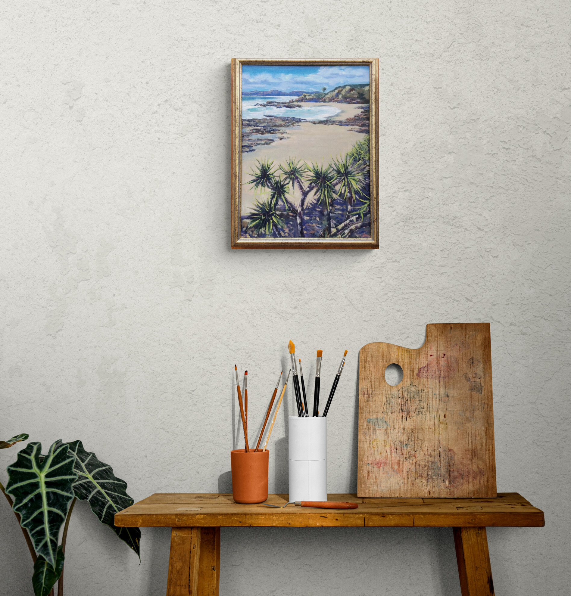 Artists Side Table With Brushes And Palette (10)