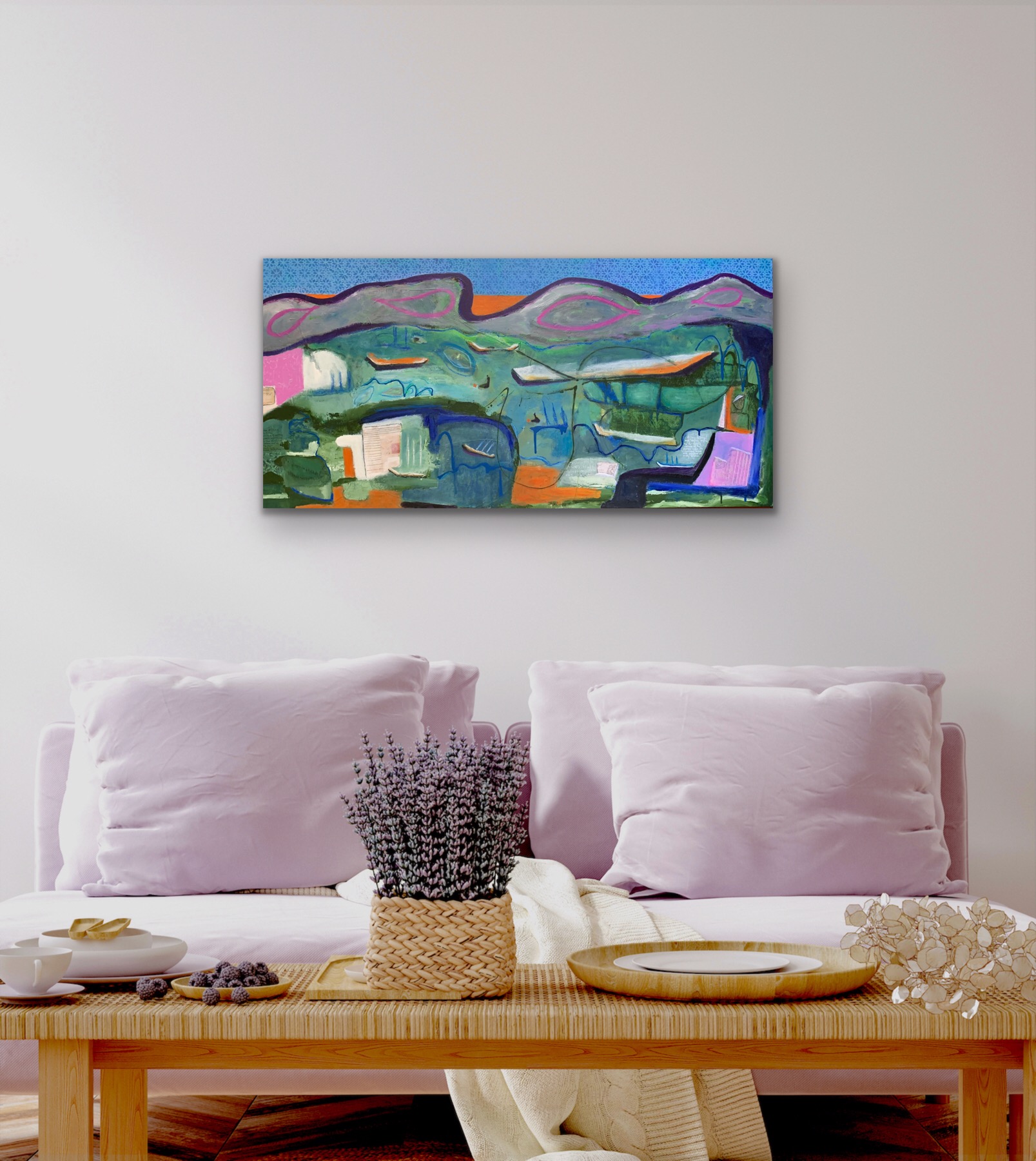 Drifting Insitu Above Pink Cushions