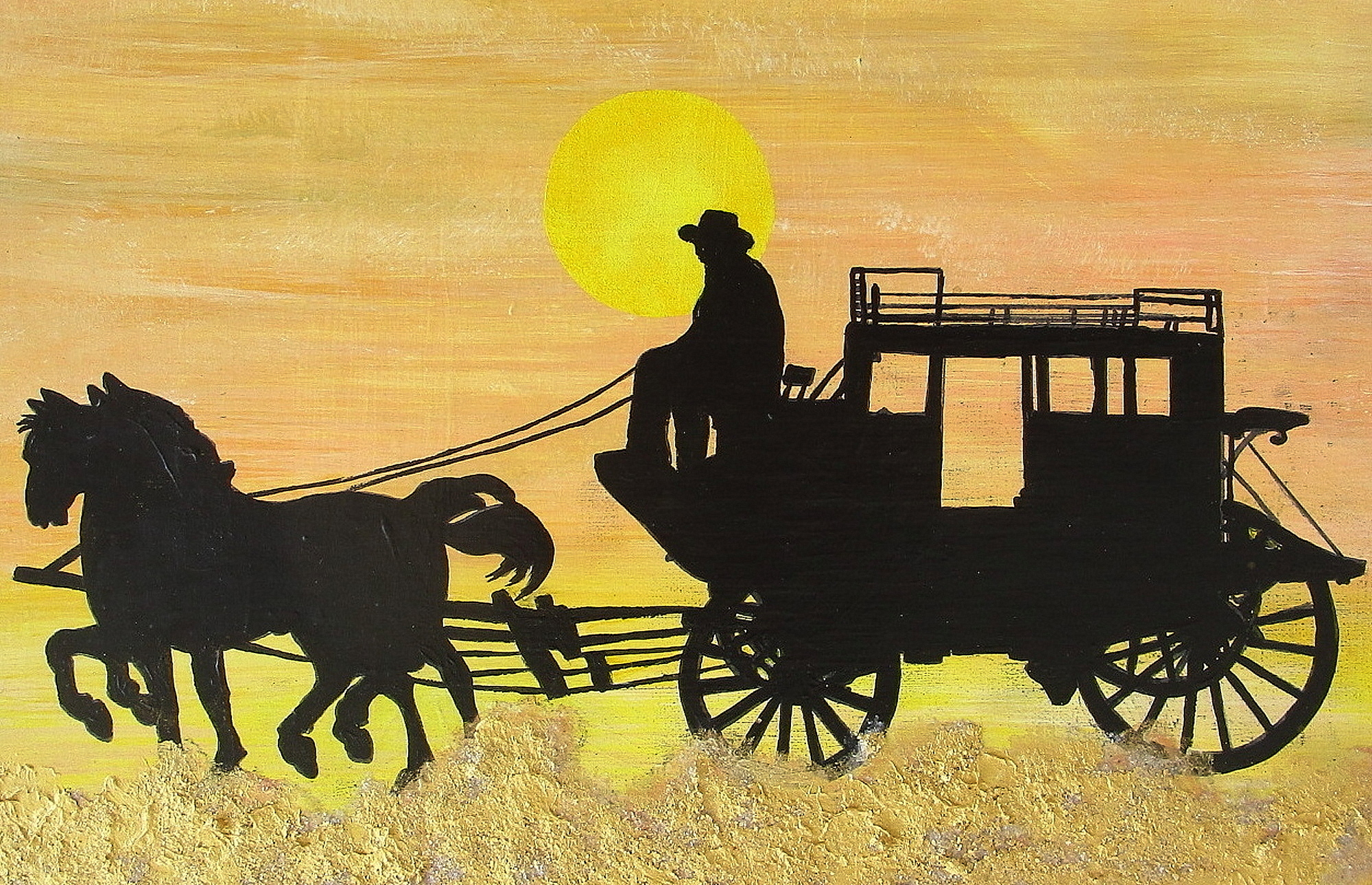 Coach On A Golden Road To Riches. Zoom