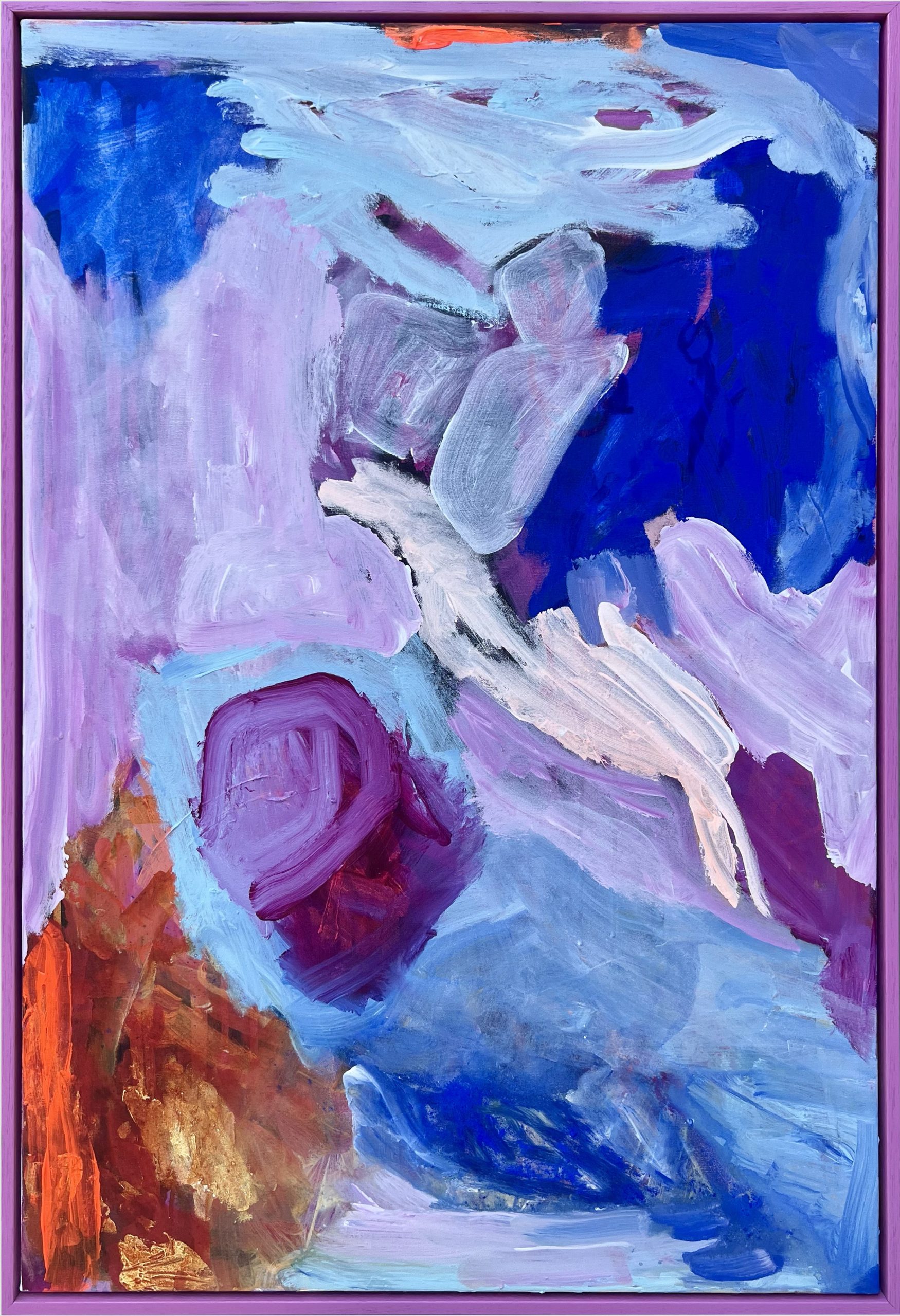 Leaving It All Behind Rebecca Koerting Pink Modern Abstract Framear